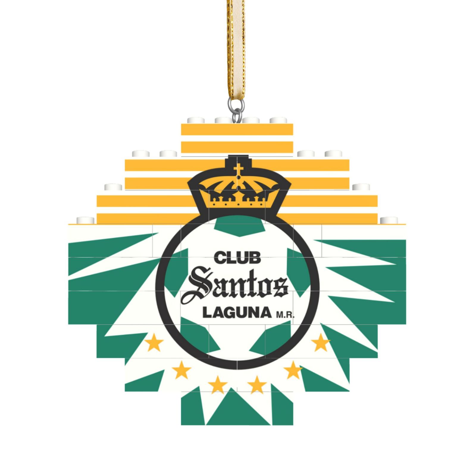 Santos Laguna Building Block Puzzle Ornament BBP2196 - Soccerfana