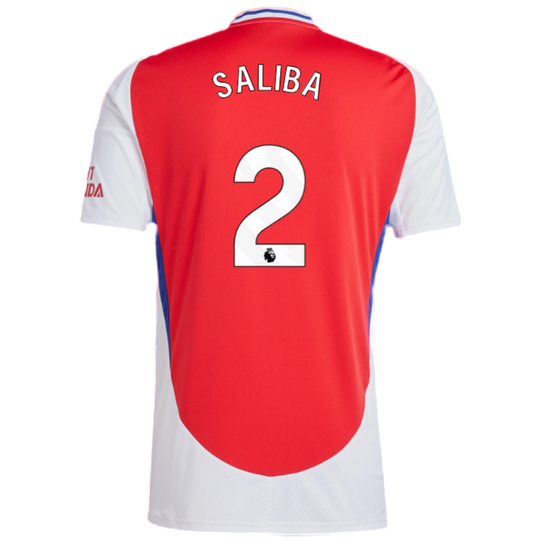 SALIBA #2 Arsenal Home Jersey 2024/25 - Soccerfana