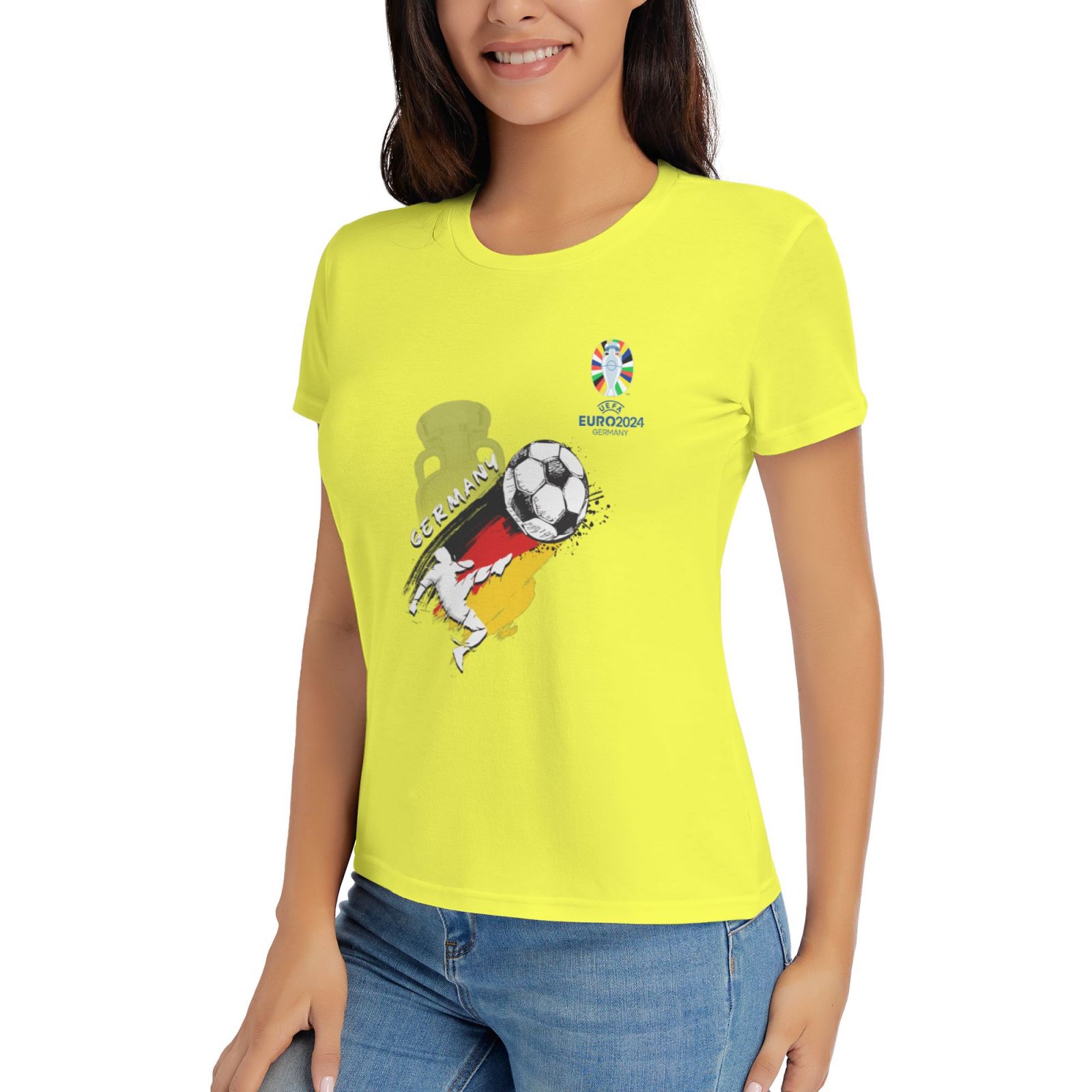 Women's Germany EURO 2024 Basic Short Sleeve T-Shirt WBT1680 - Soccerfana