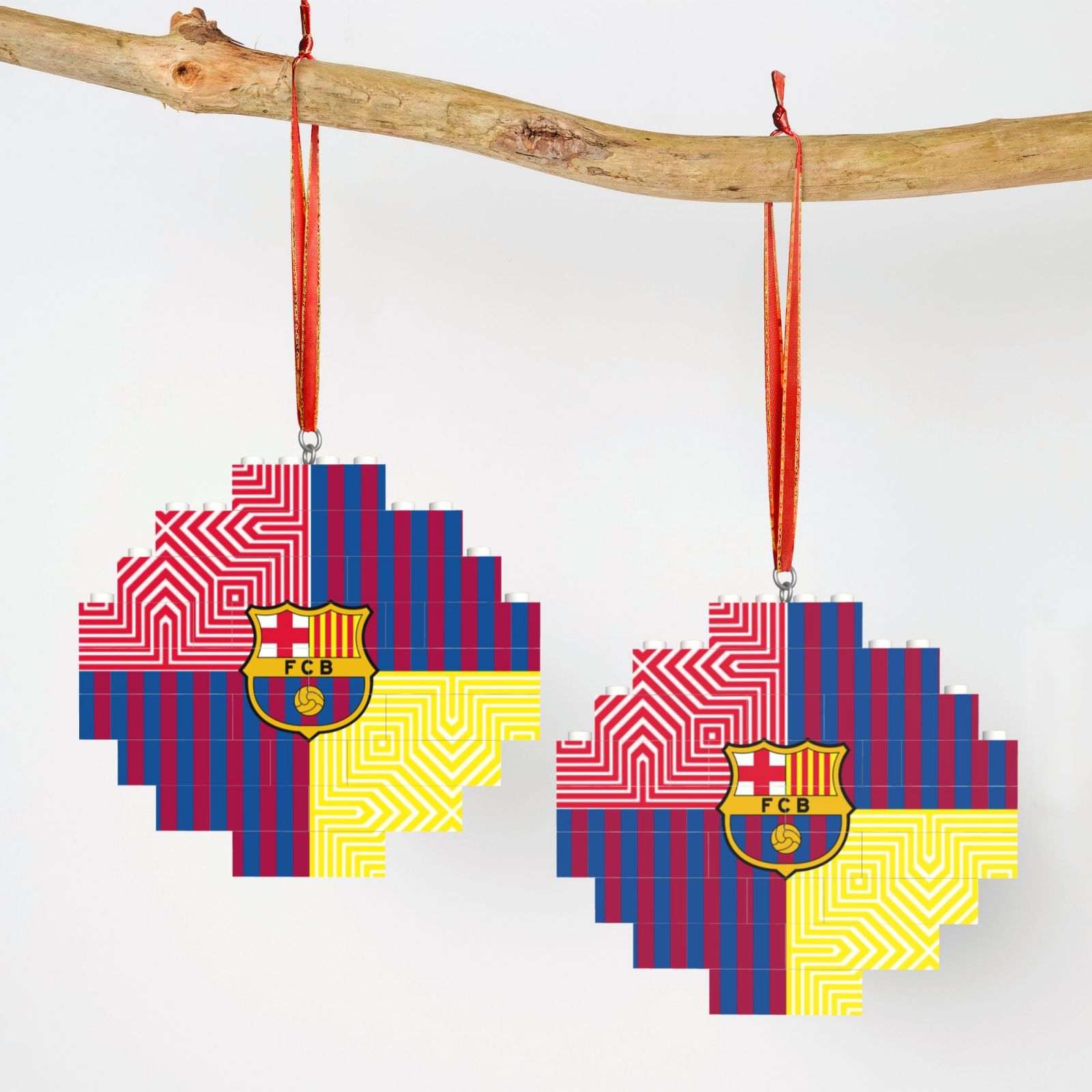 Barcelona Building Block Puzzle Ornament BBP1989 - Soccerfana