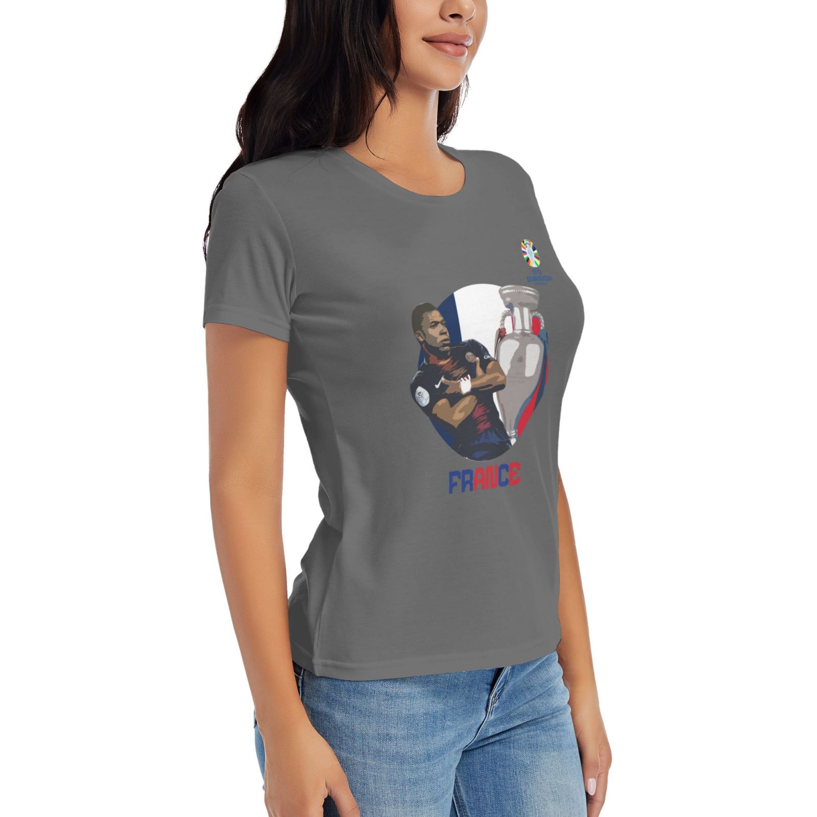Women's France EURO 2024 Basic Short Sleeve T-Shirt WBT1730 - Soccerfana