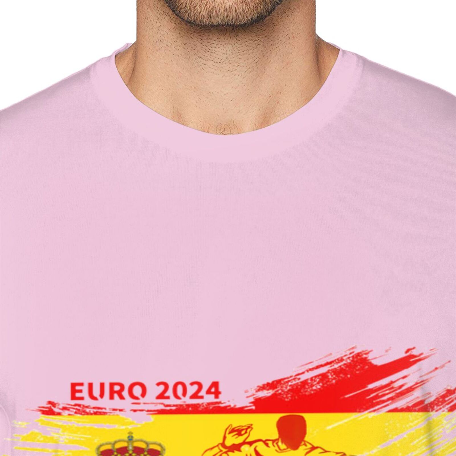 Men's Spain EURO 2024 Basic Short Sleeve T-Shirt BST1752 - Soccerfana