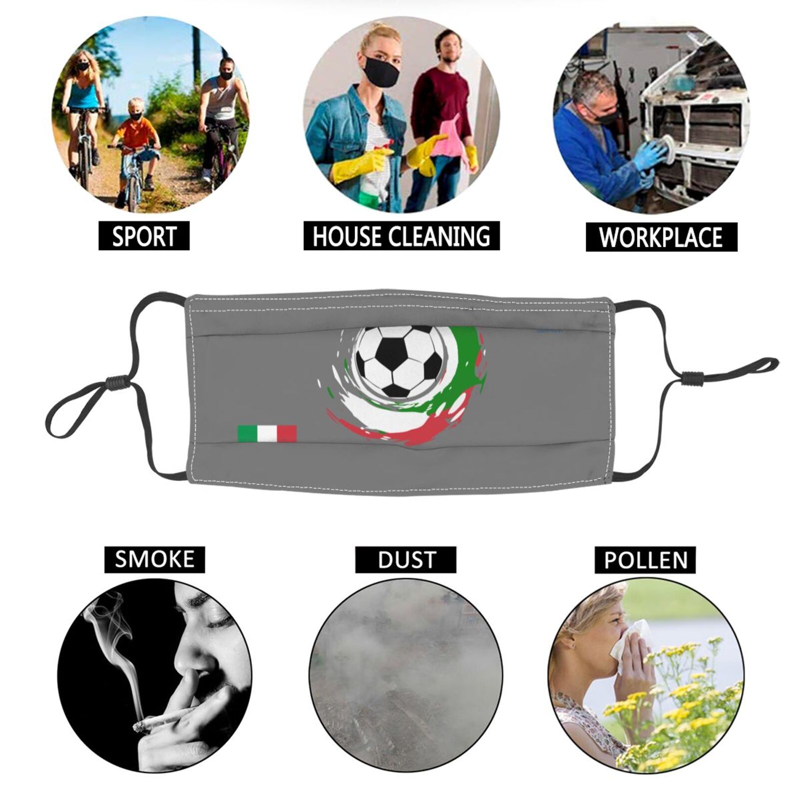 Italy EURO 2024 Adult Dust Mask DMK1695 - Soccerfana
