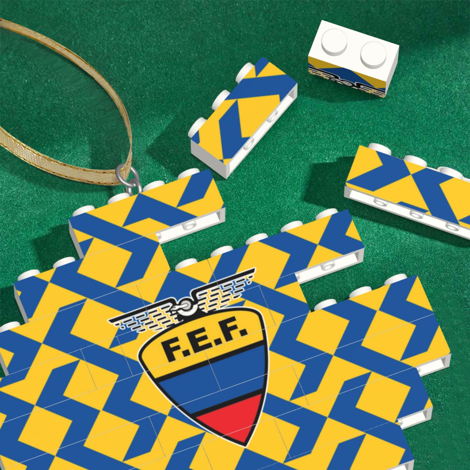 Ecuador Building Block Puzzle Ornament BBP1994 - Soccerfana