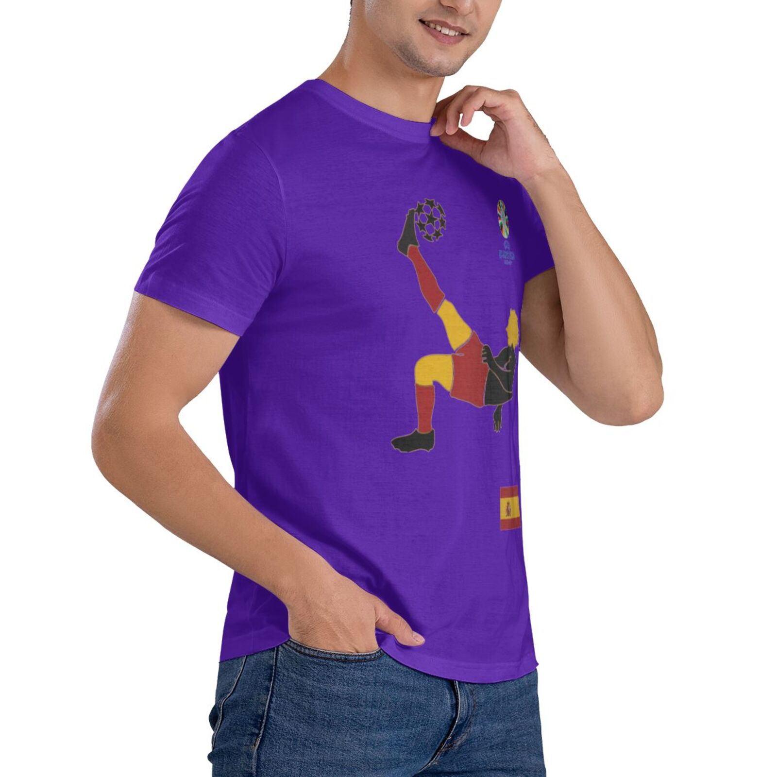 Men's Spain EURO 2024 Basic Short Sleeve T-Shirt BST1724 - Soccerfana