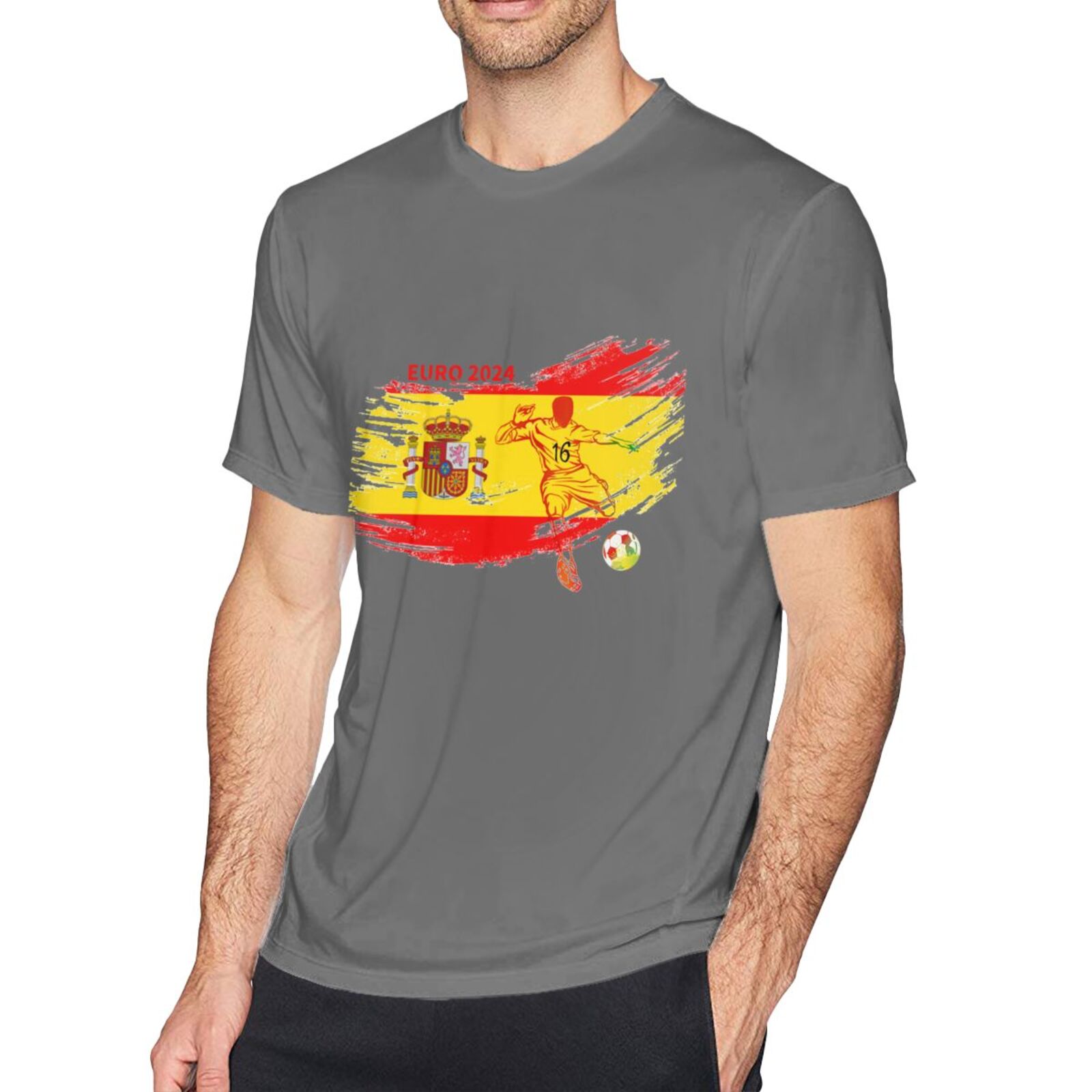 Men's Spain EURO 2024 Basic Short Sleeve T-Shirt BST1752 - Soccerfana