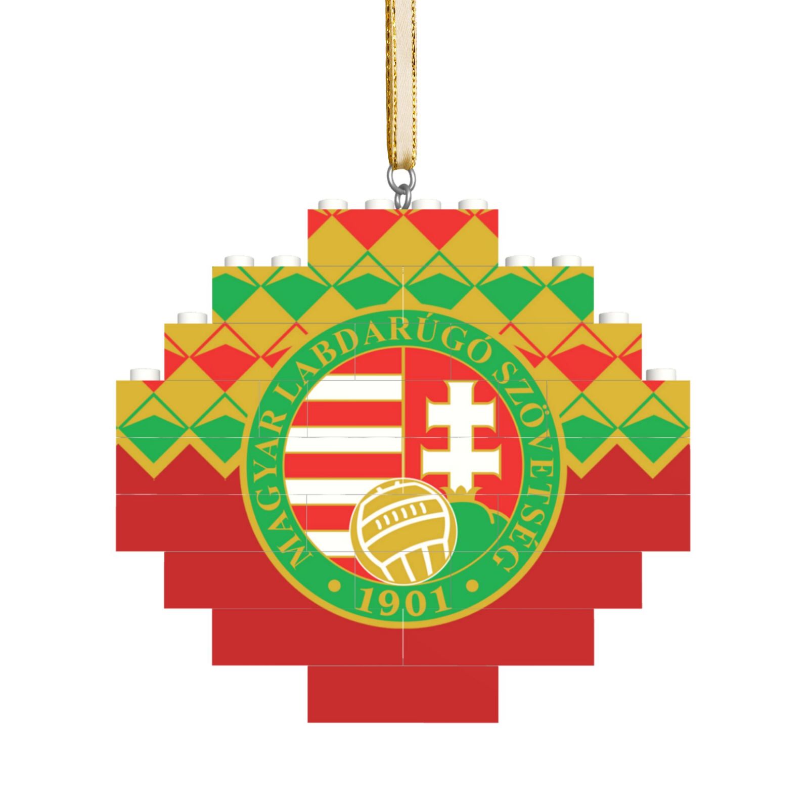 Hungary Building Block Puzzle Ornament BBP2184 - Soccerfana