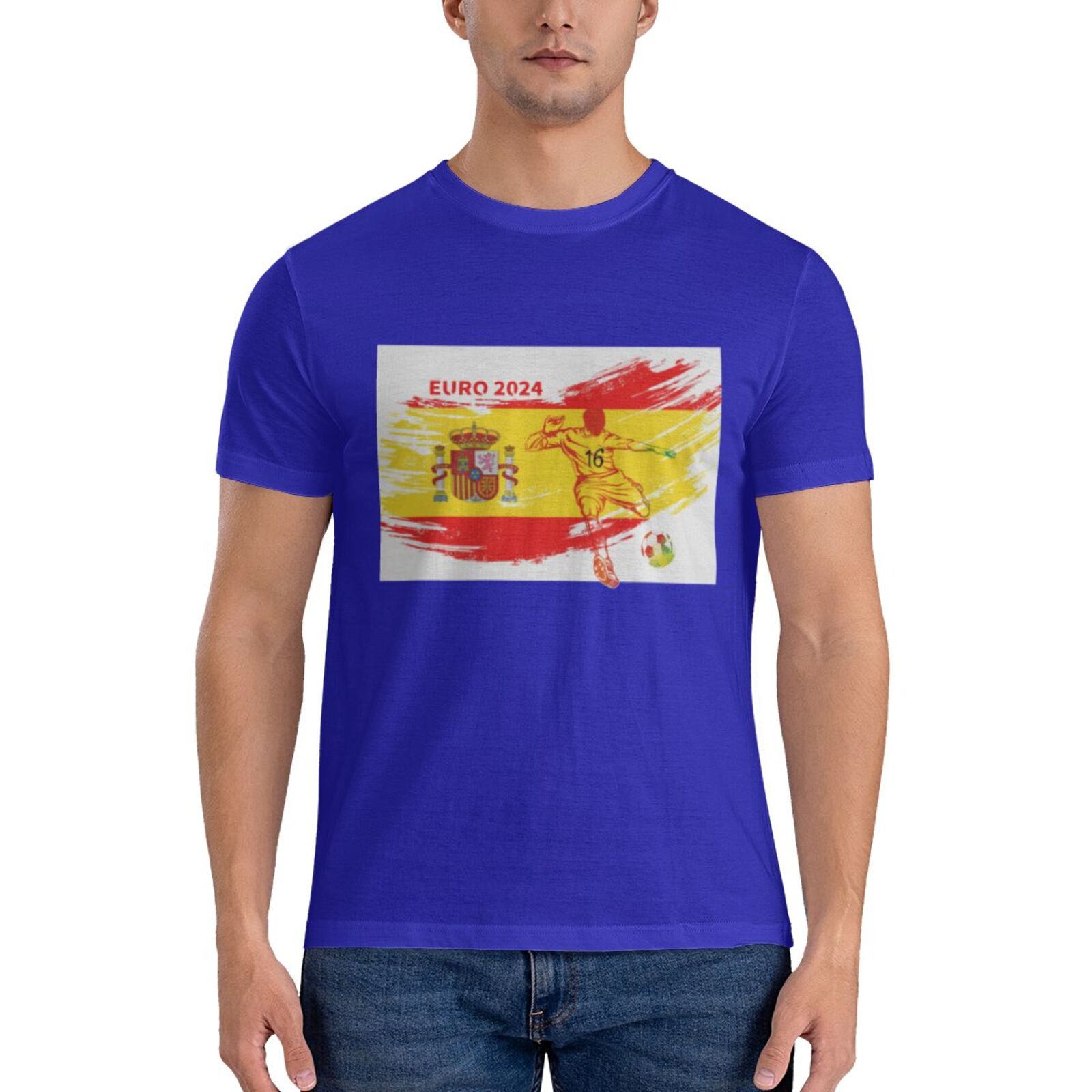 Men's Spain EURO 2024 Basic Short Sleeve T-Shirt BST1753 - Soccerfana