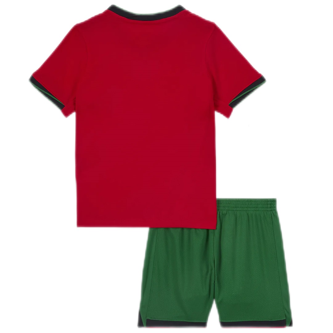 Kid's Portugal Home Jersey+Shorts EURO 2024 - Soccerfana