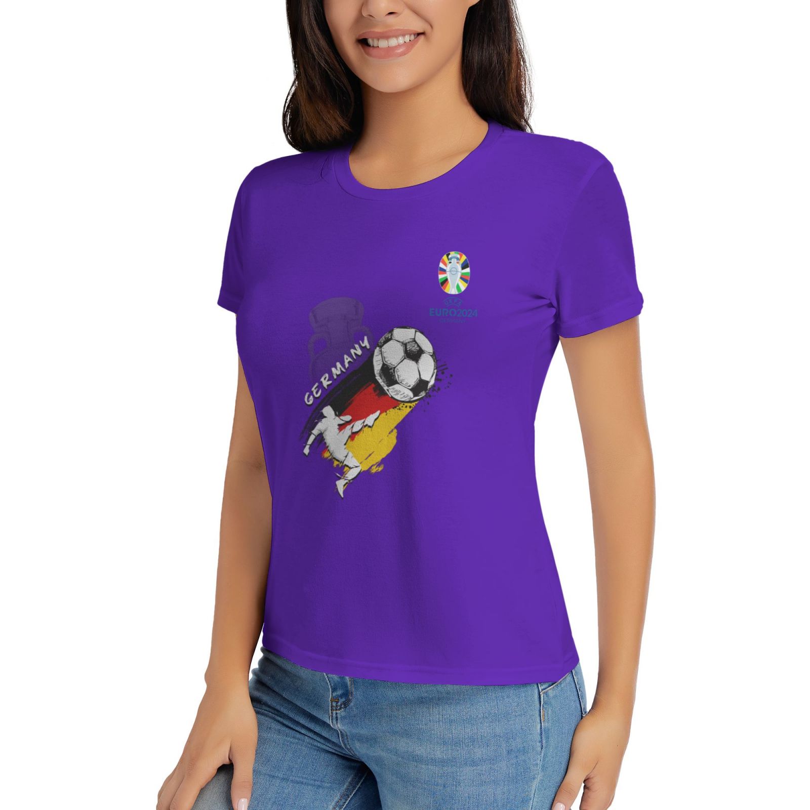 Women's Germany EURO 2024 Basic Short Sleeve T-Shirt WBT1680 - Soccerfana