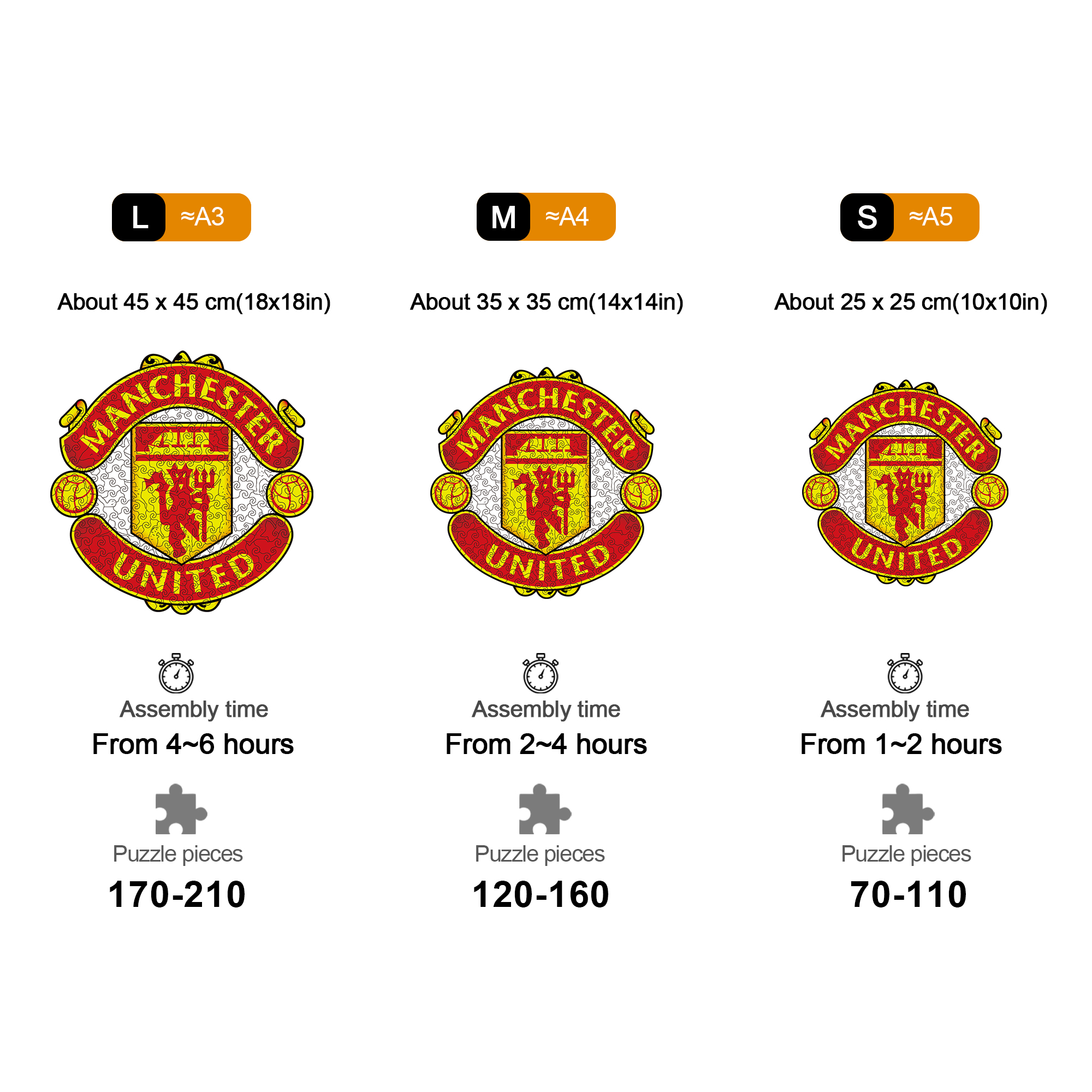 Manchester United Logo Wooden Jigsaw Puzzle - Soccerfana