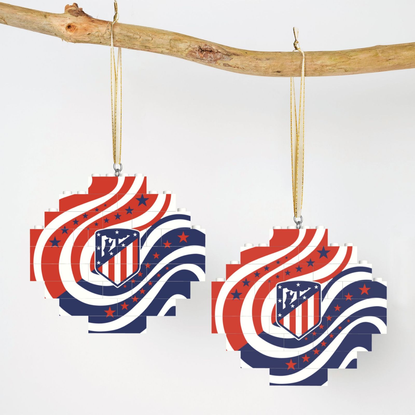 Atletico Madrid Building Block Puzzle Ornament BBP2018 - Soccerfana