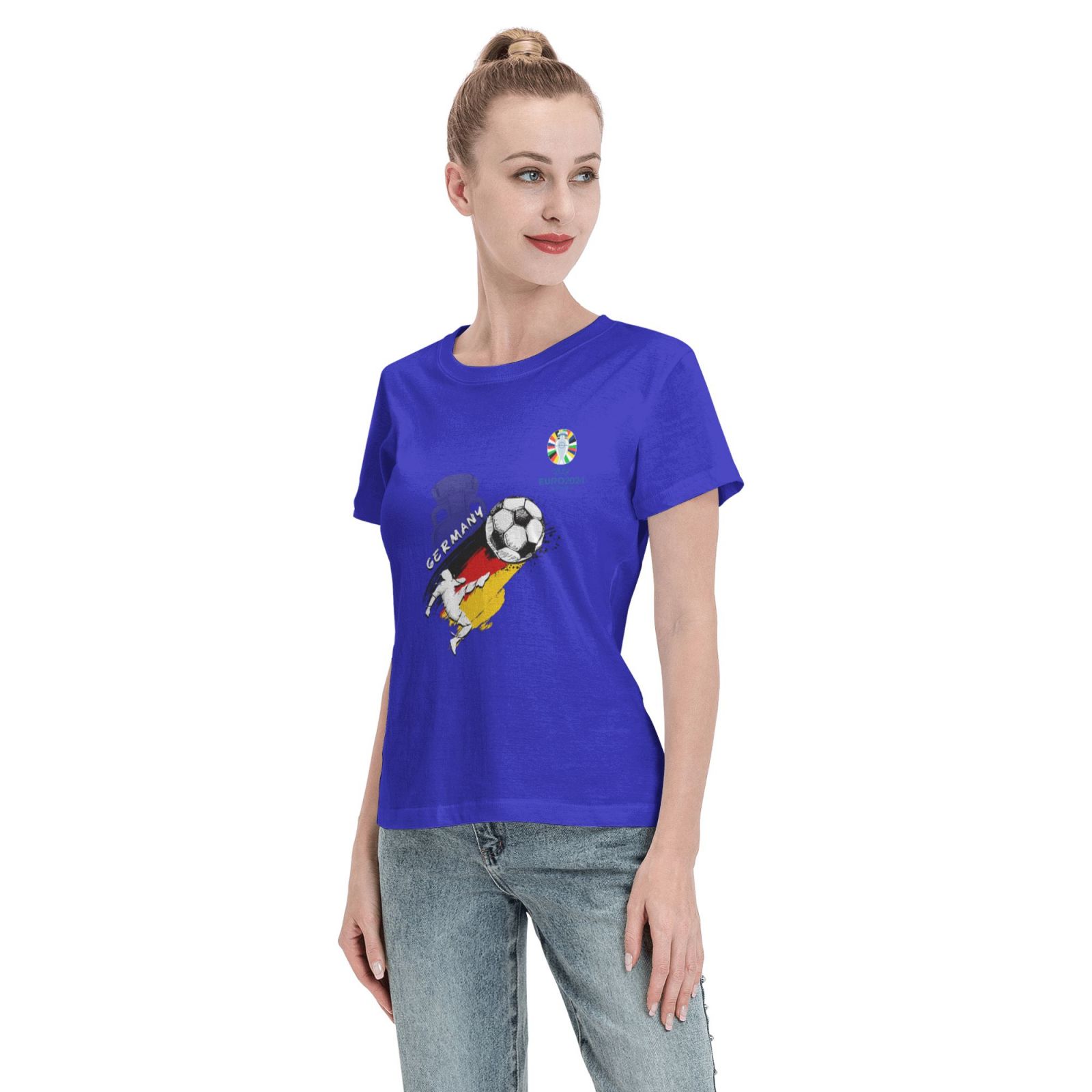 Women's Germany EURO 2024 Basic Short Sleeve T-Shirt WBT1680 - Soccerfana