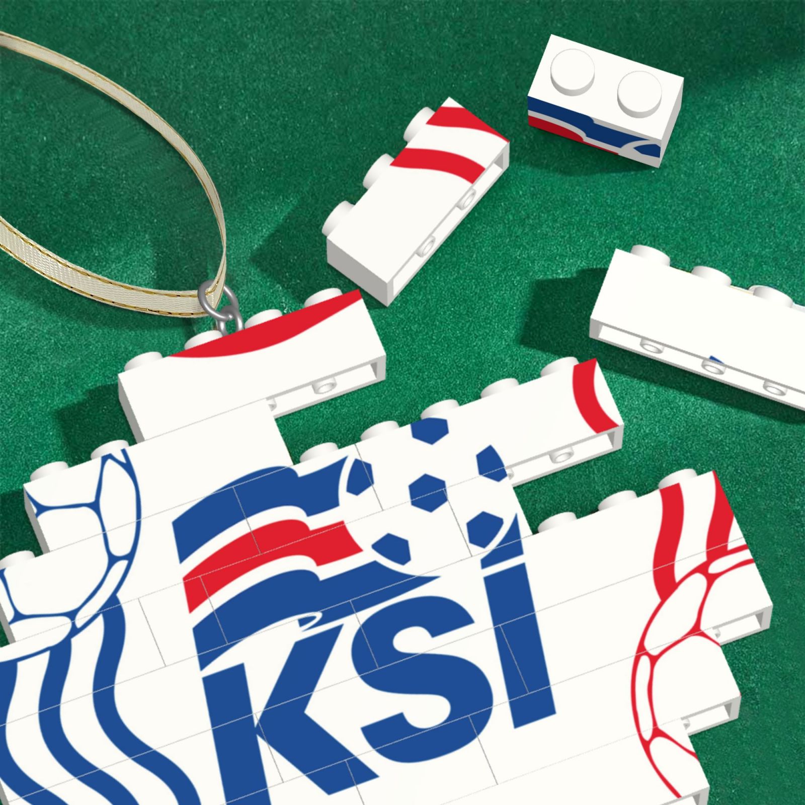 Iceland Building Block Puzzle Ornament BBP2099 - Soccerfana