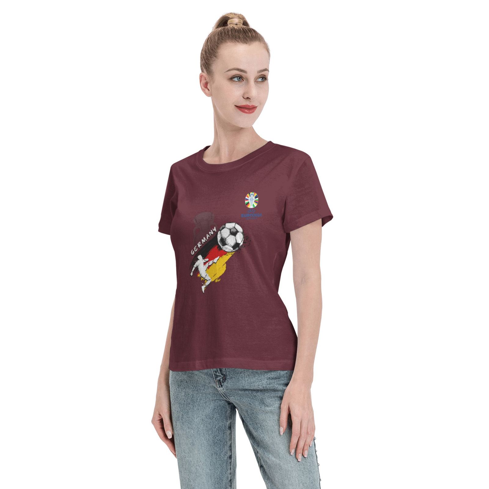 Women's Germany EURO 2024 Basic Short Sleeve T-Shirt WBT1680 - Soccerfana