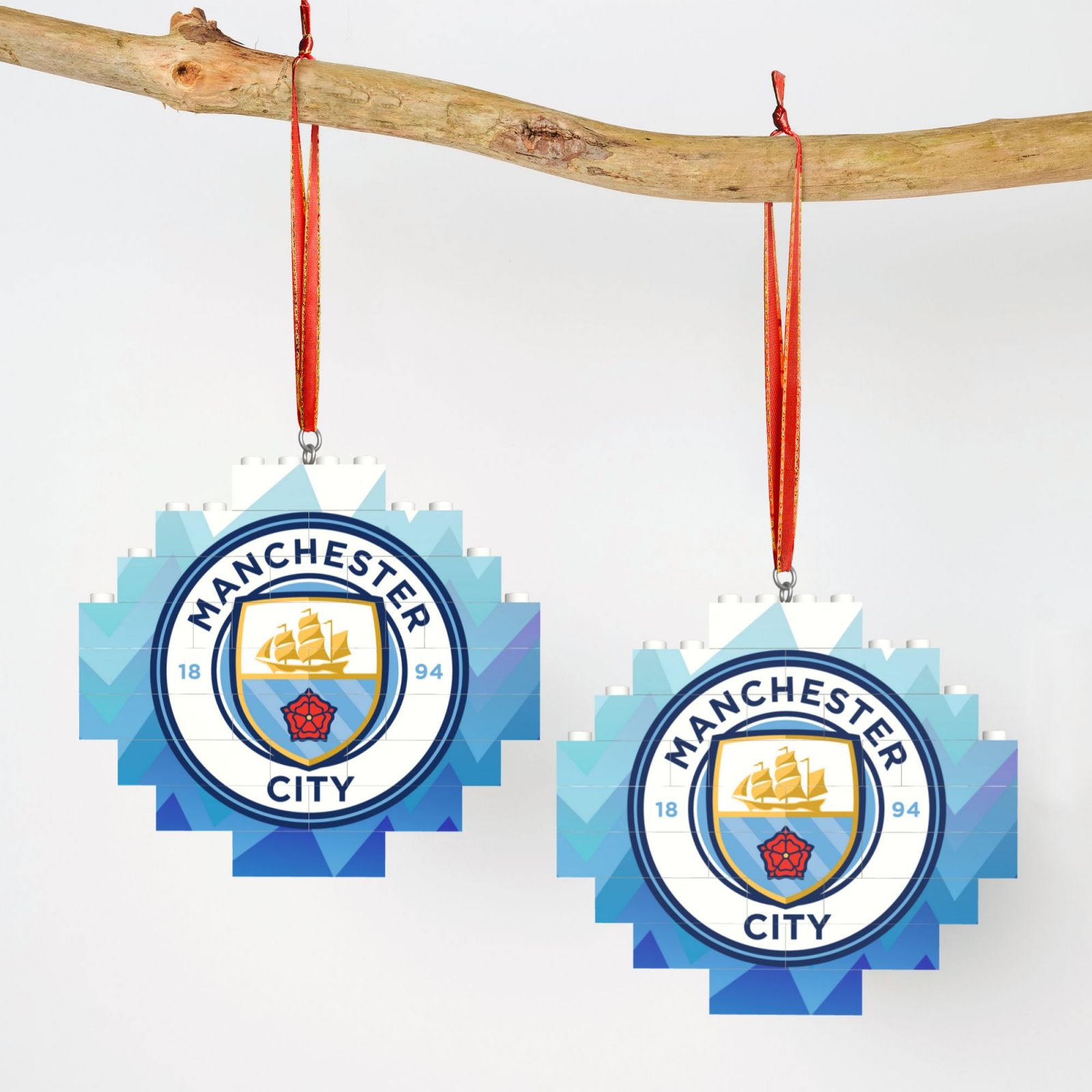 Manchester City Building Block Puzzle Ornament BBP2176 - Soccerfana