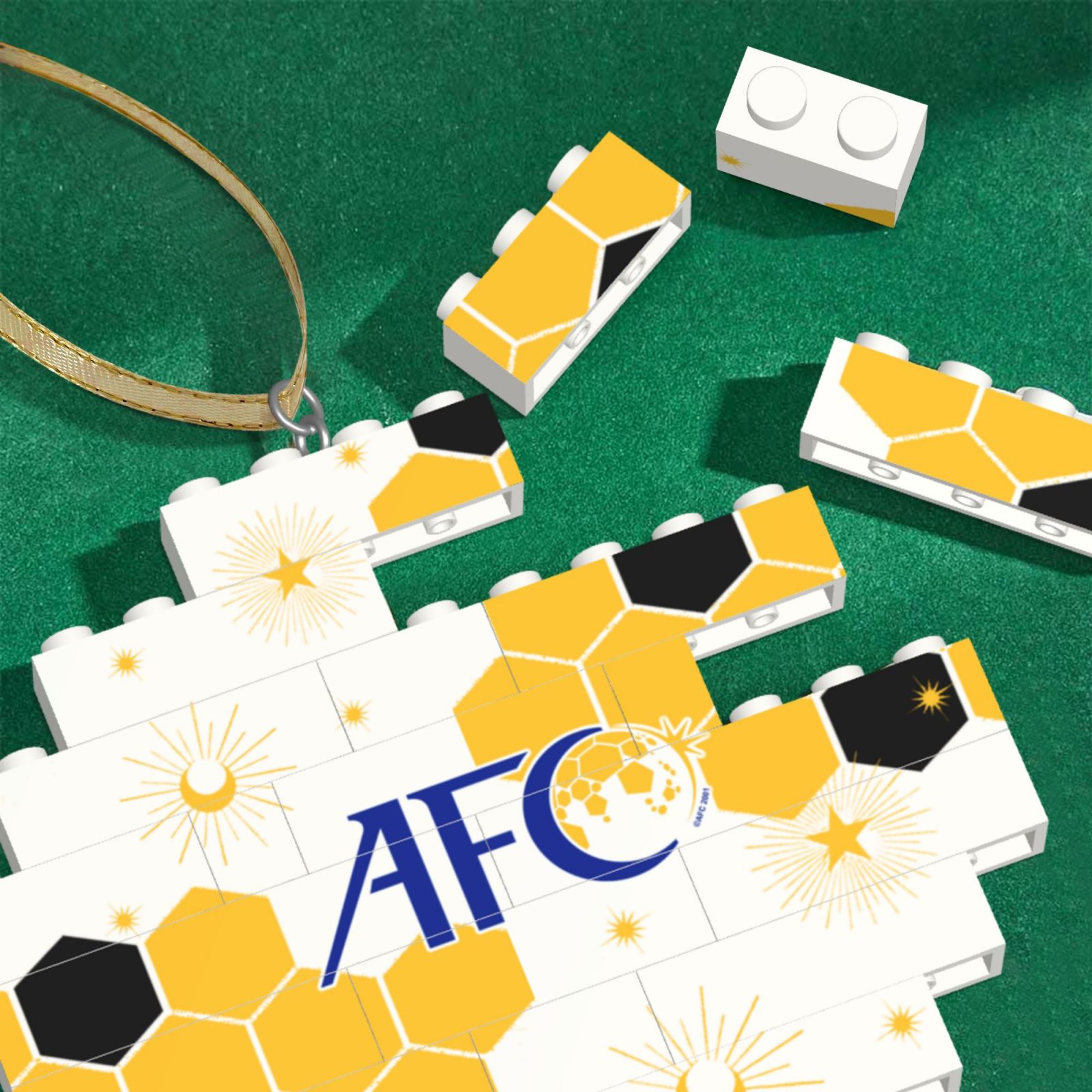 Asian Football Confederation Building Block Puzzle Ornament BBP2015 - Soccerfana