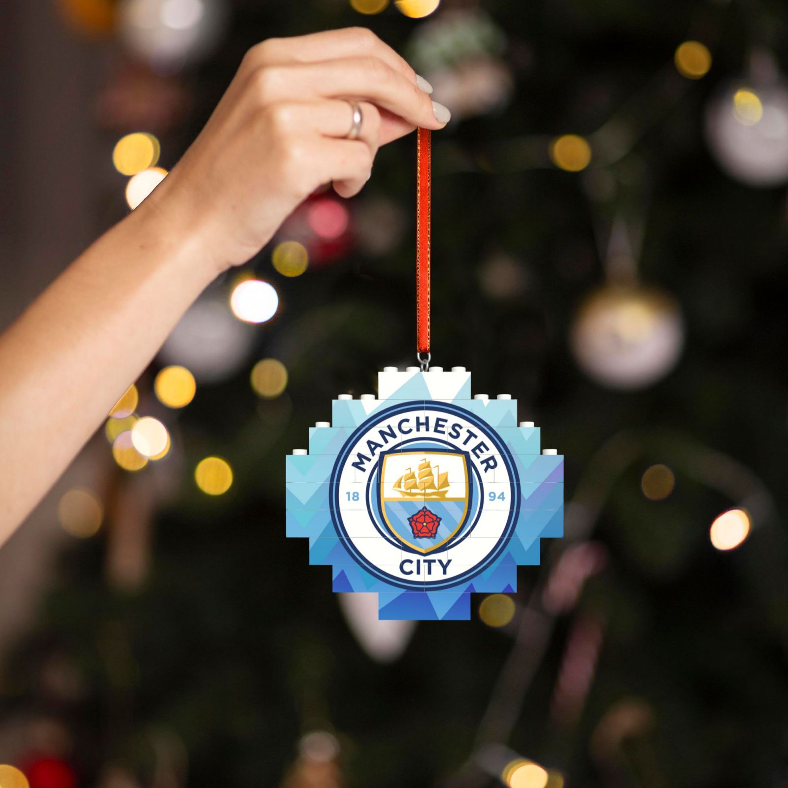 Manchester City Building Block Puzzle Ornament BBP2176 - Soccerfana