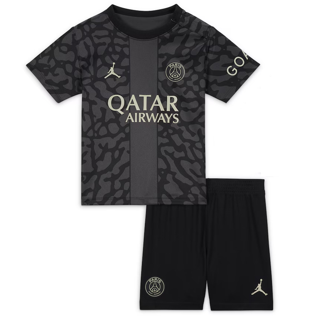 Kid's Paris Saint-Germain Third Jersey+Shorts 23/24 - Soccerfana