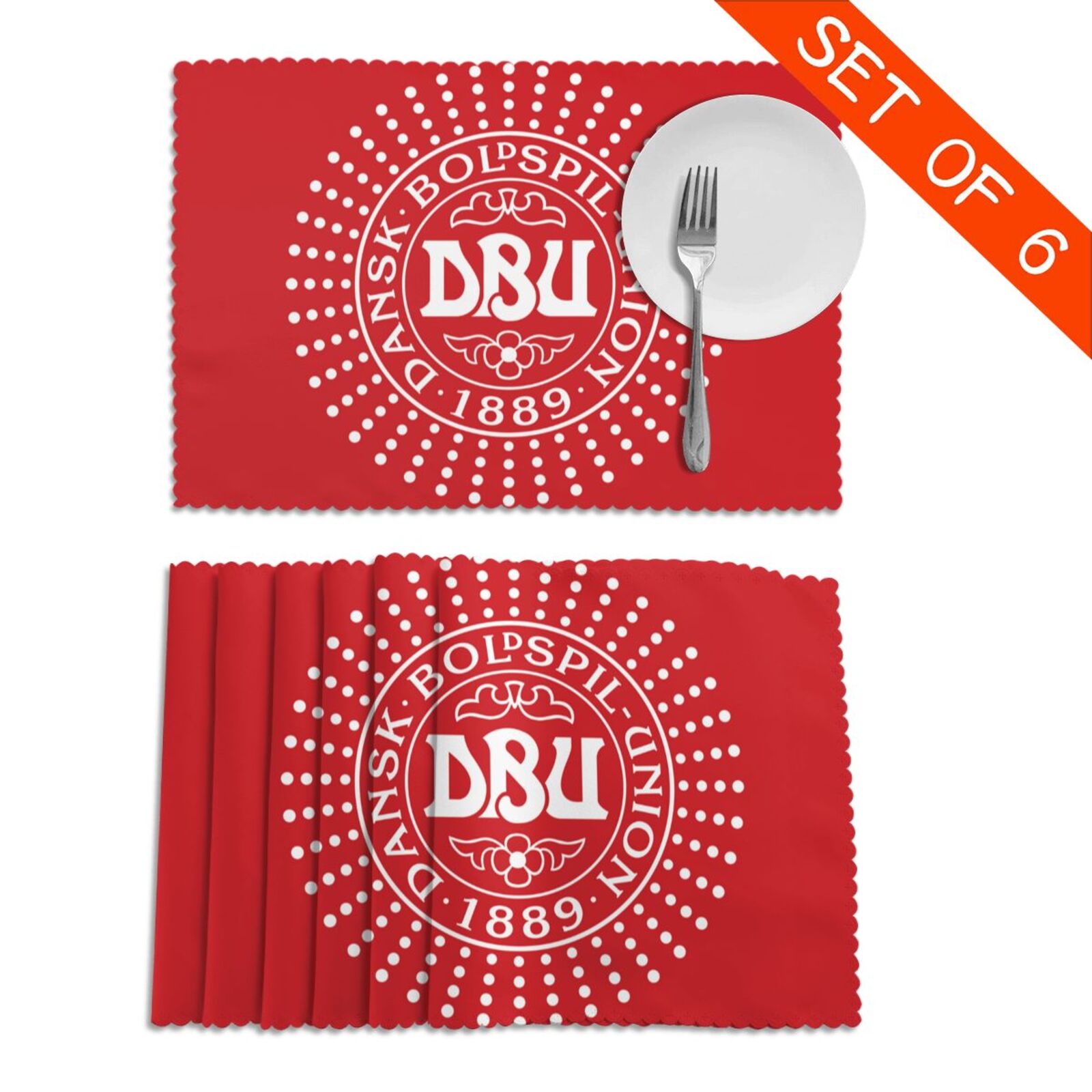 Denmark Placemat Set Of 6 PFD2070 - Soccerfana