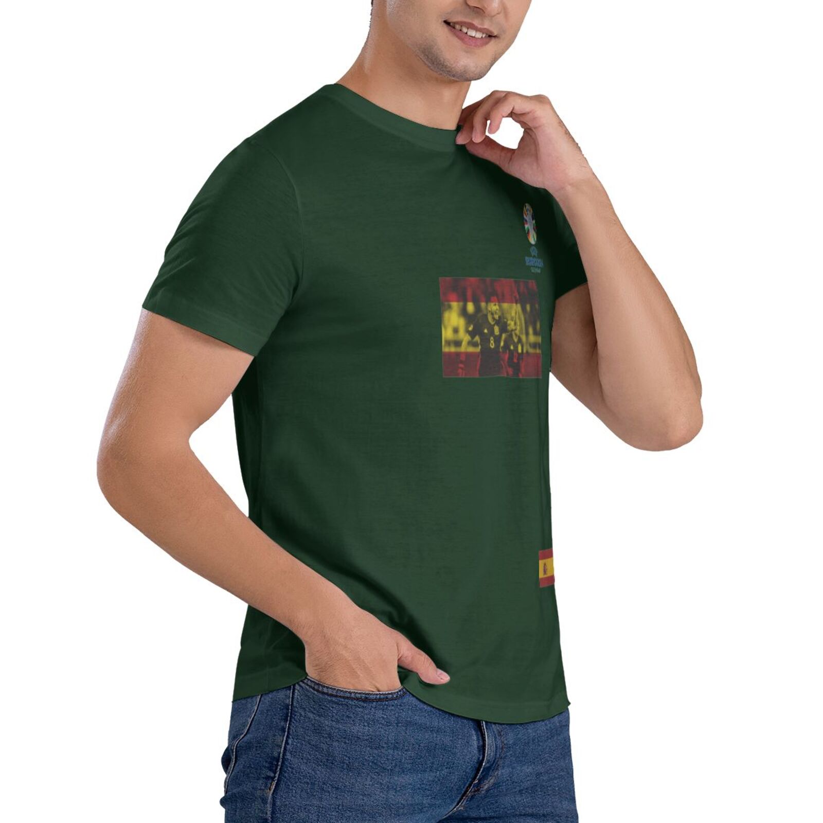 Men's Spain EURO 2024 Basic Short Sleeve T-Shirt BST1739 - Soccerfana