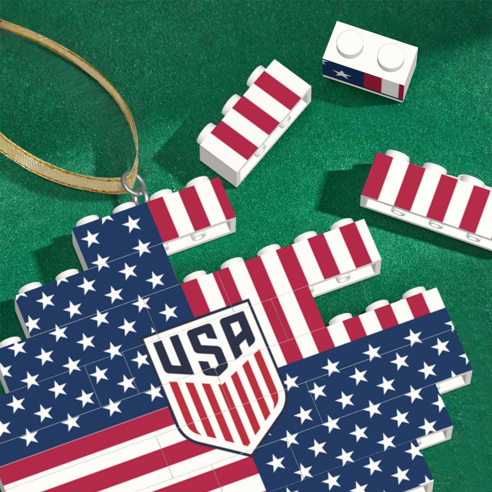 USMNT Building Block Puzzle Ornament BBP2029 - Soccerfana