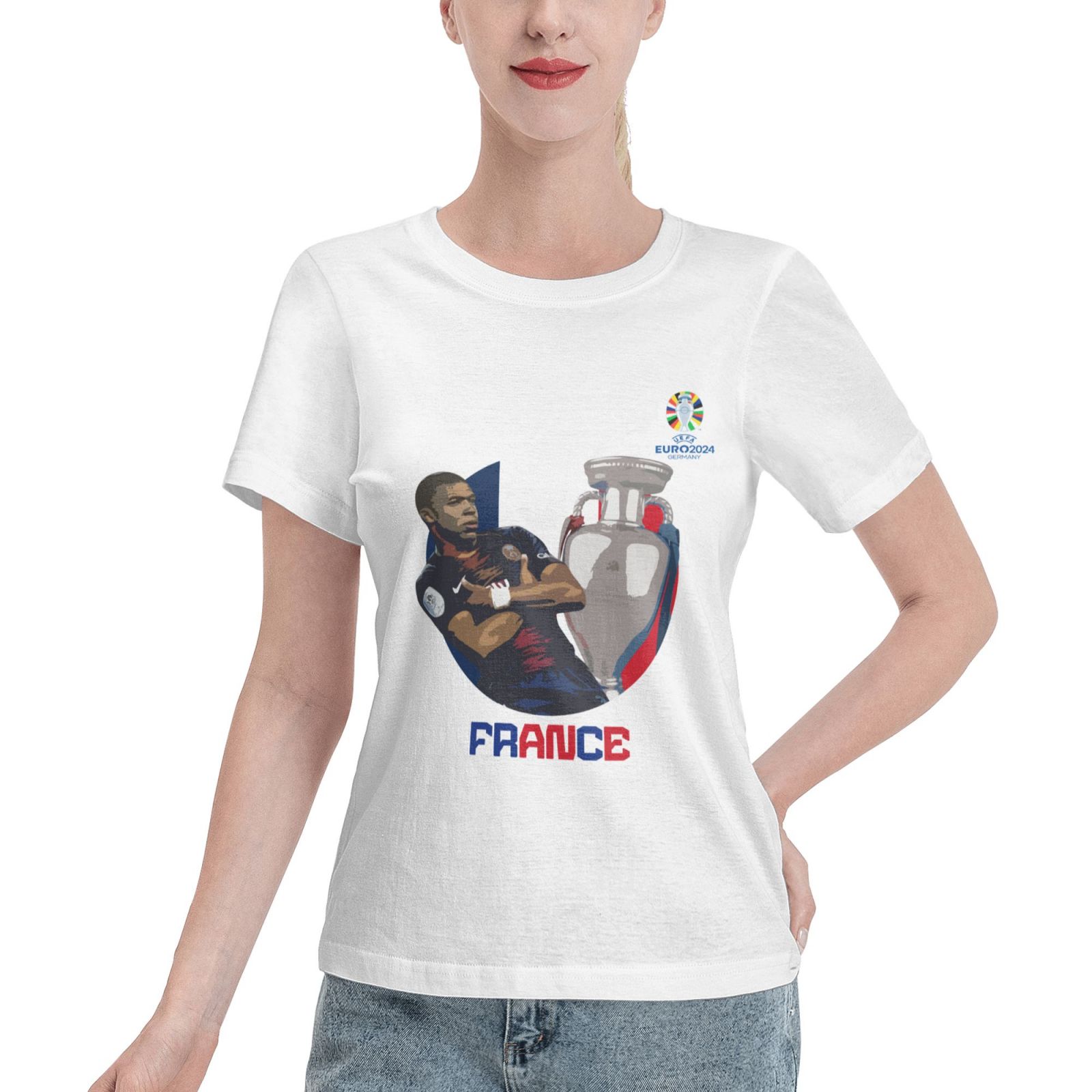 Women's France EURO 2024 Basic Short Sleeve T-Shirt WBT1730 - Soccerfana