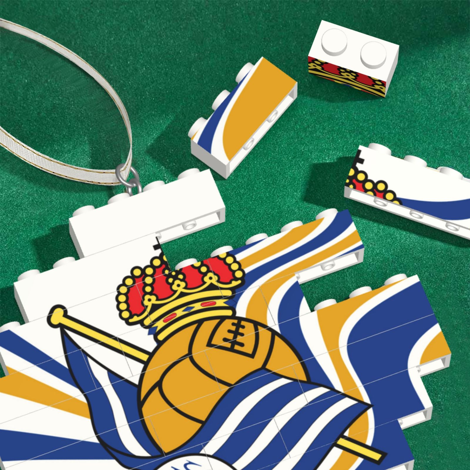 Real Sociedad Building Block Puzzle Ornament BBP2193 - Soccerfana