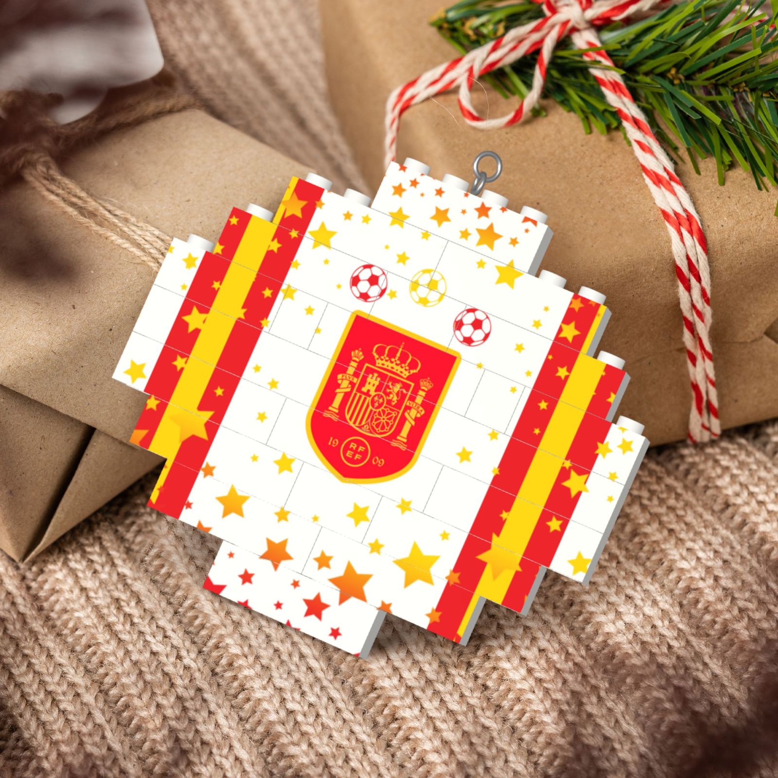 Spain Building Block Puzzle Ornament BBP2026 - Soccerfana