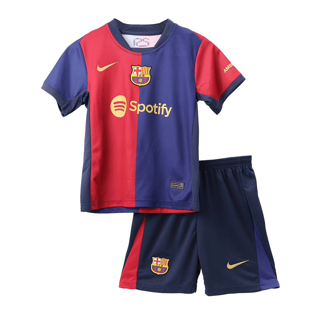 Kid's Barcelona Home Jersey+Shorts 2024/25 - Soccerfana