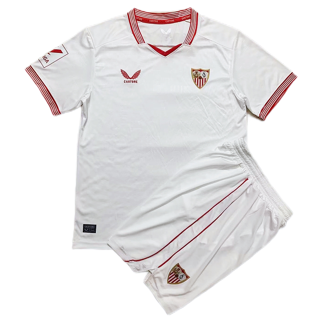 Kid's Sevilla Home Jersey+Shorts 23/24 - Soccerfana