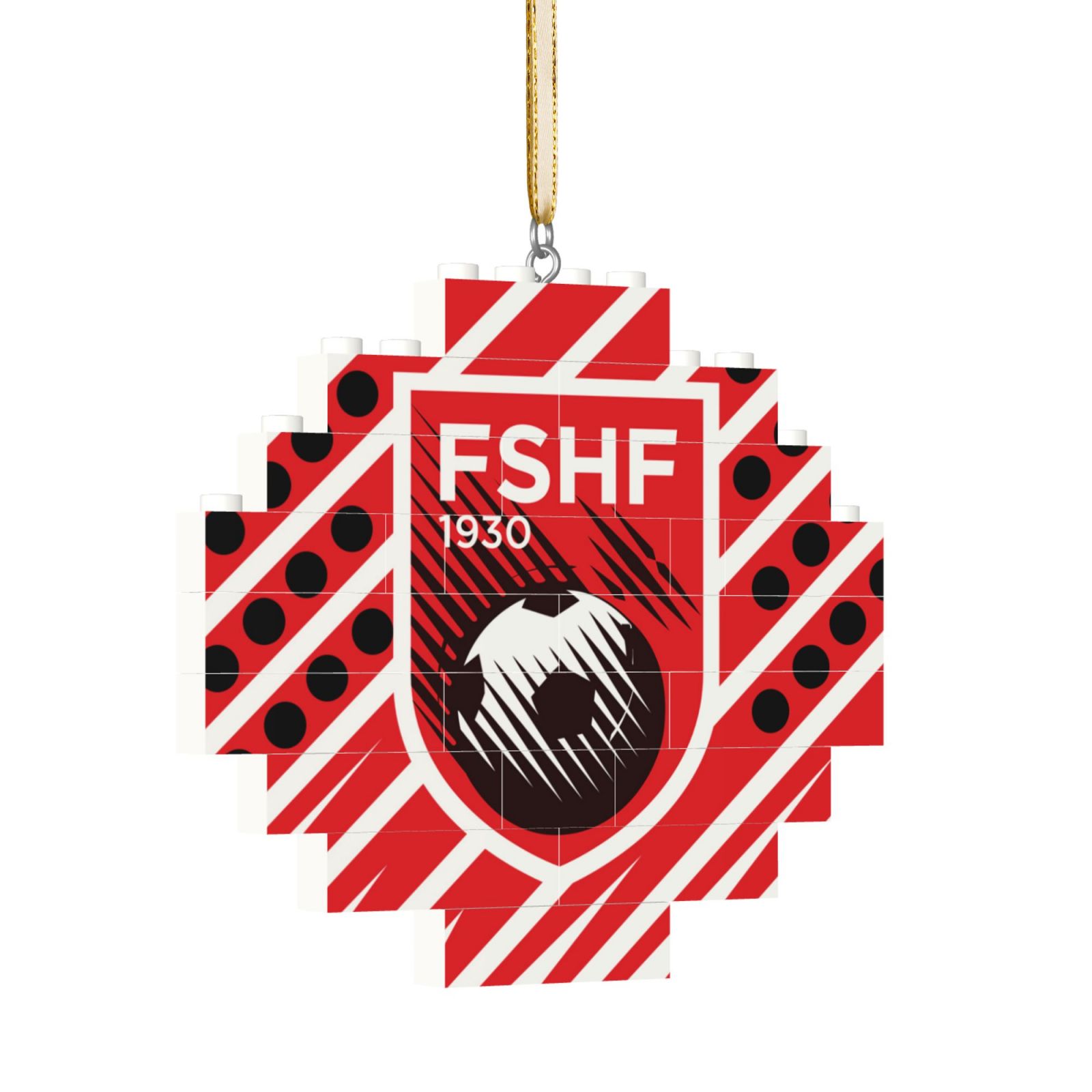 Albania Building Block Puzzle Ornament BBP2198 - Soccerfana