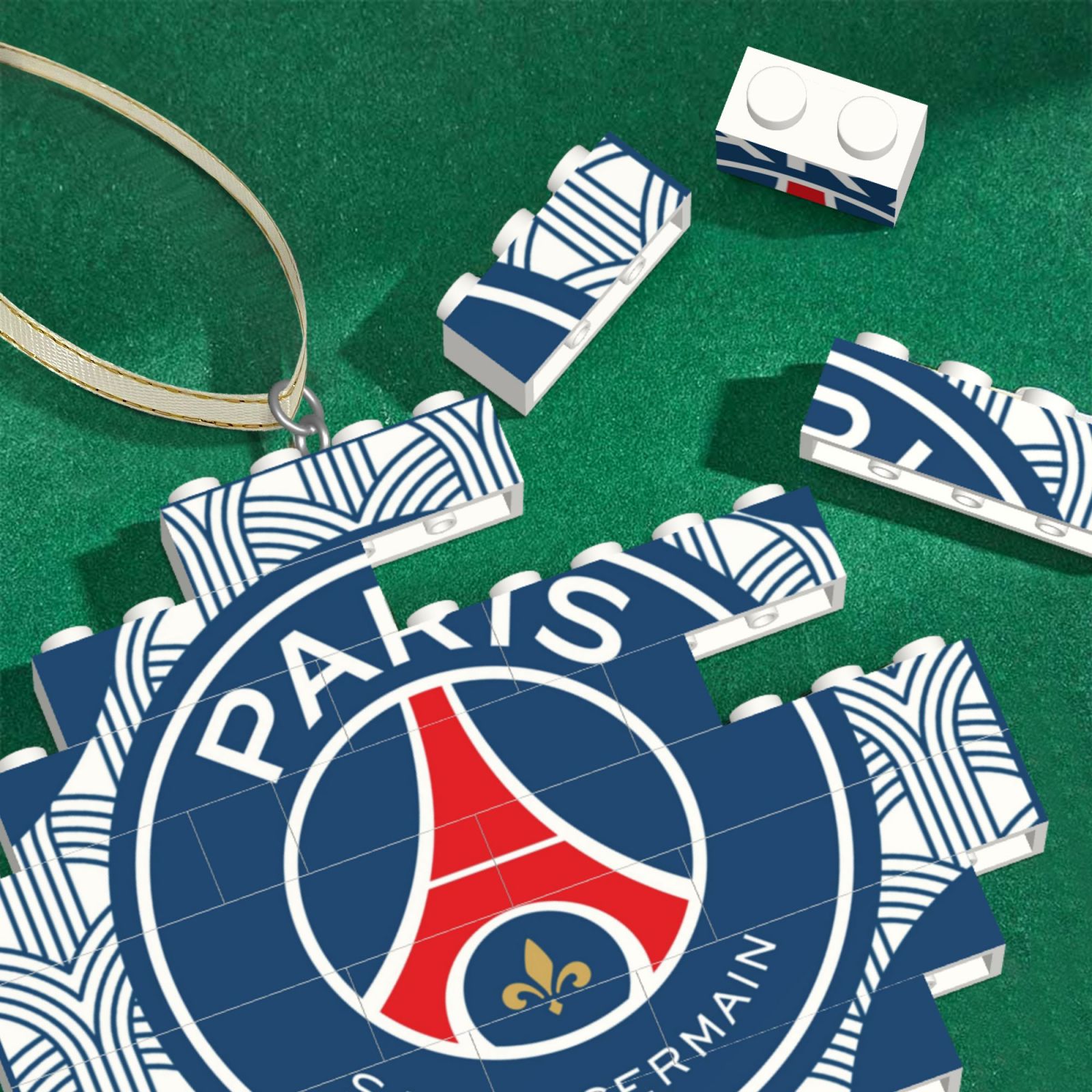 Paris Saint-Germain Building Block Puzzle Ornament BBP2188 - Soccerfana