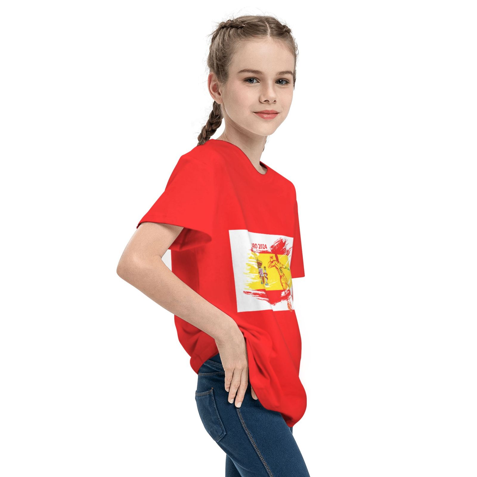 Kid's Spain EURO 2024 Teenage T-shirt TET1758 - Soccerfana