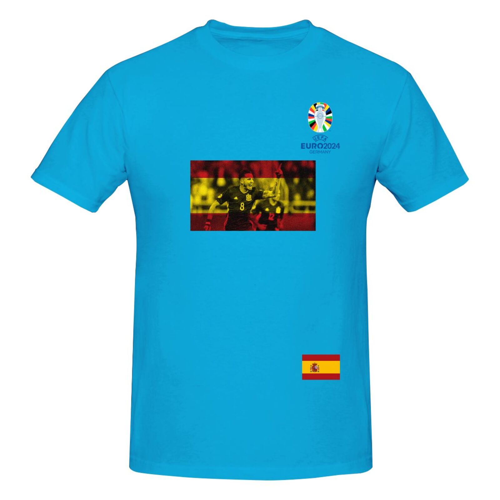 Men's Spain EURO 2024 Basic Short Sleeve T-Shirt BST1739 - Soccerfana