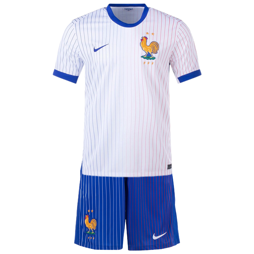 Kid's France Away Jersey+Shorts EURO 2024 - Soccerfana