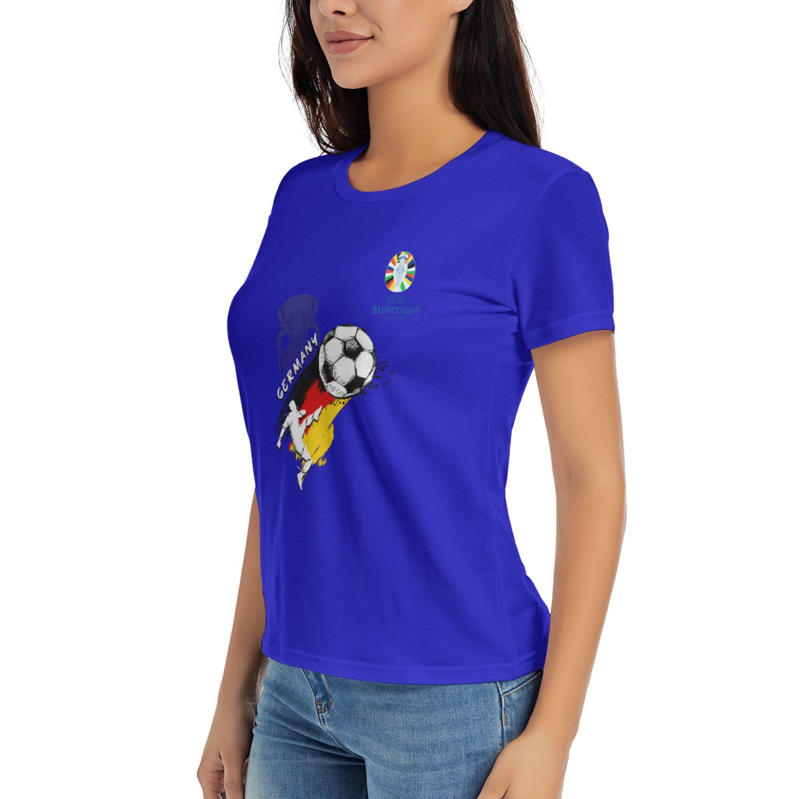 Women's Germany EURO 2024 Basic Short Sleeve T-Shirt WBT1680 - Soccerfana