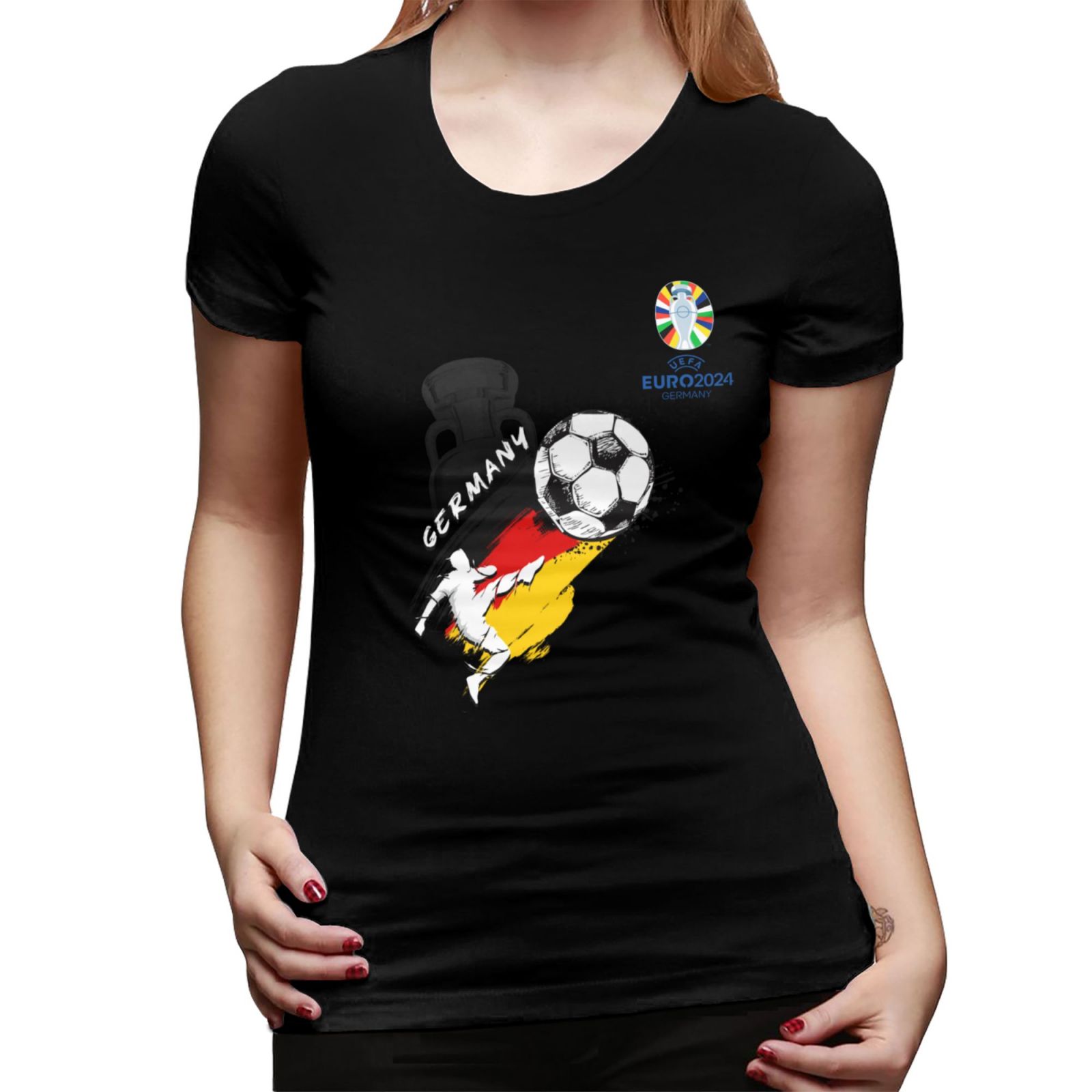 Women's Germany EURO 2024 Basic Short Sleeve T-Shirt WBT1680 - Soccerfana