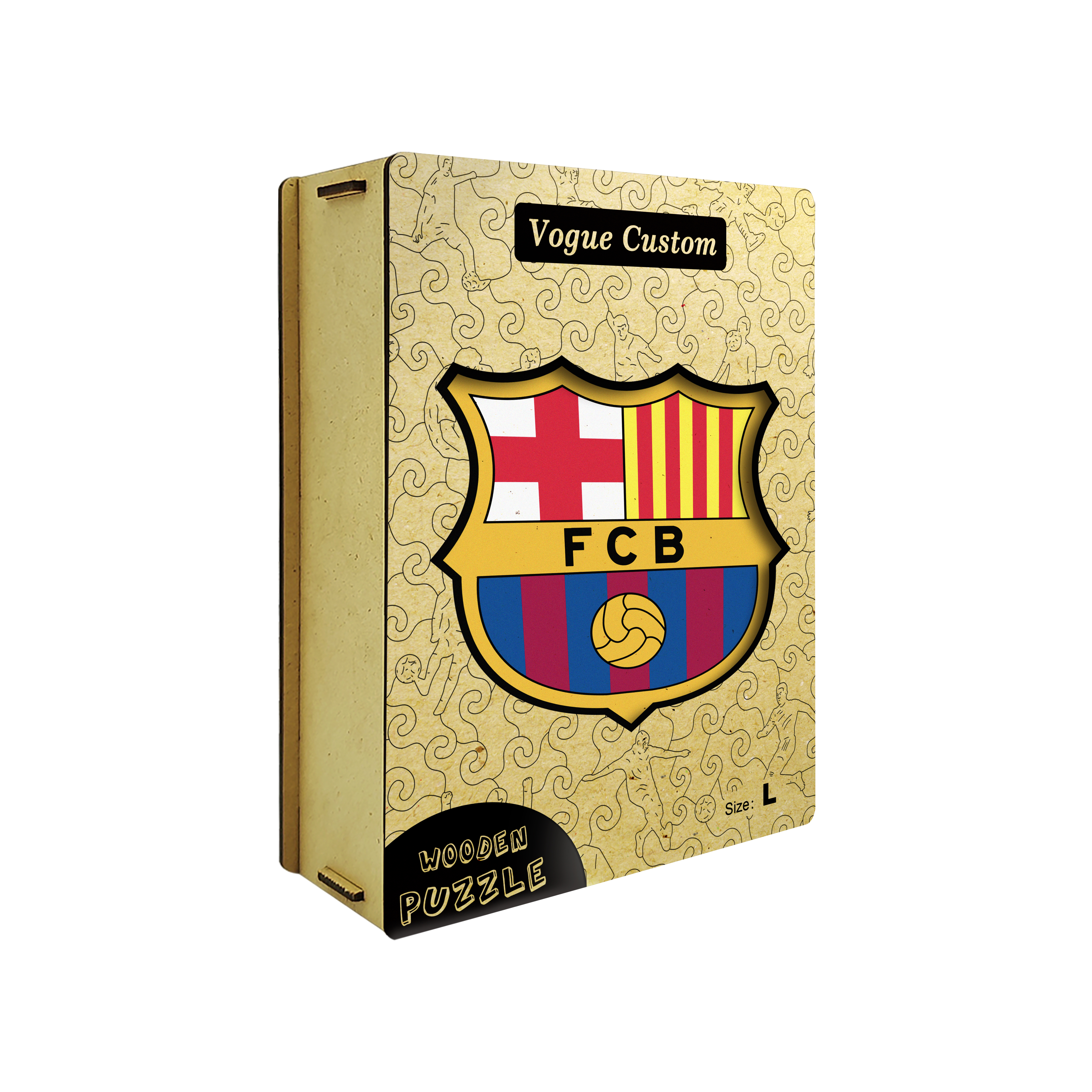 Barcelona Logo Wooden Jigsaw Puzzle - Soccerfana
