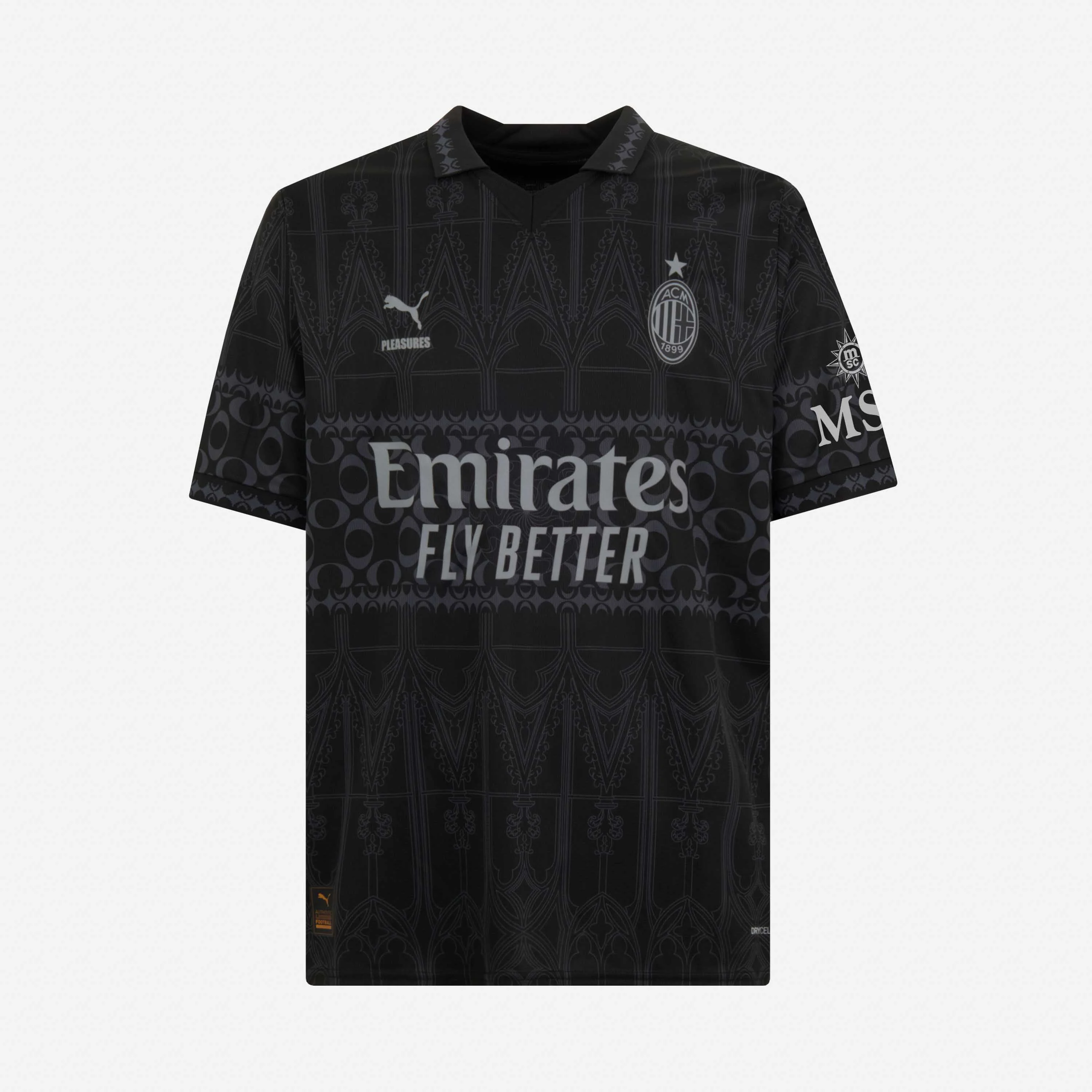 Kid's AC Milan x Pleasures Jersey+Shorts 2023/24 - Soccerfana