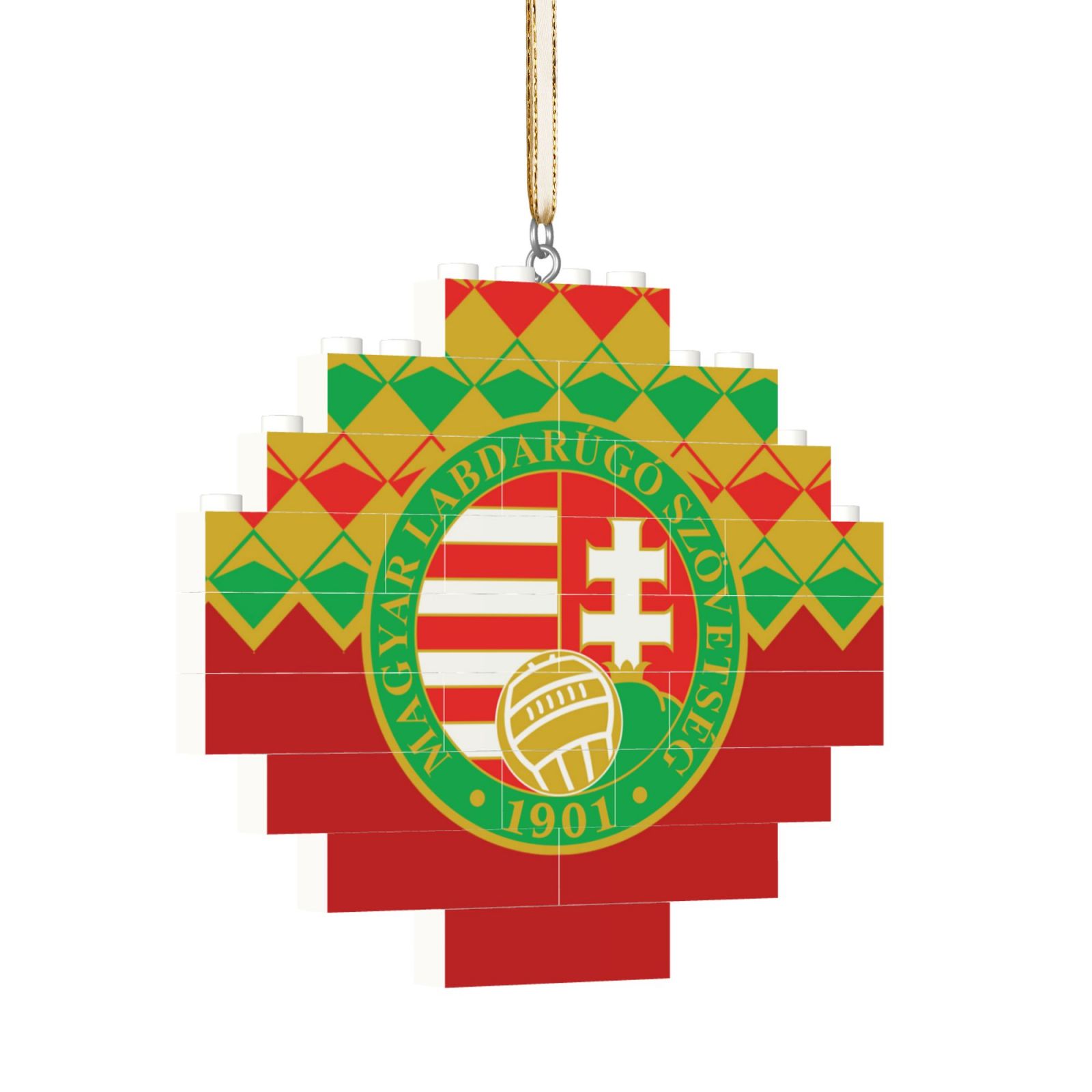 Hungary Building Block Puzzle Ornament BBP2184 - Soccerfana