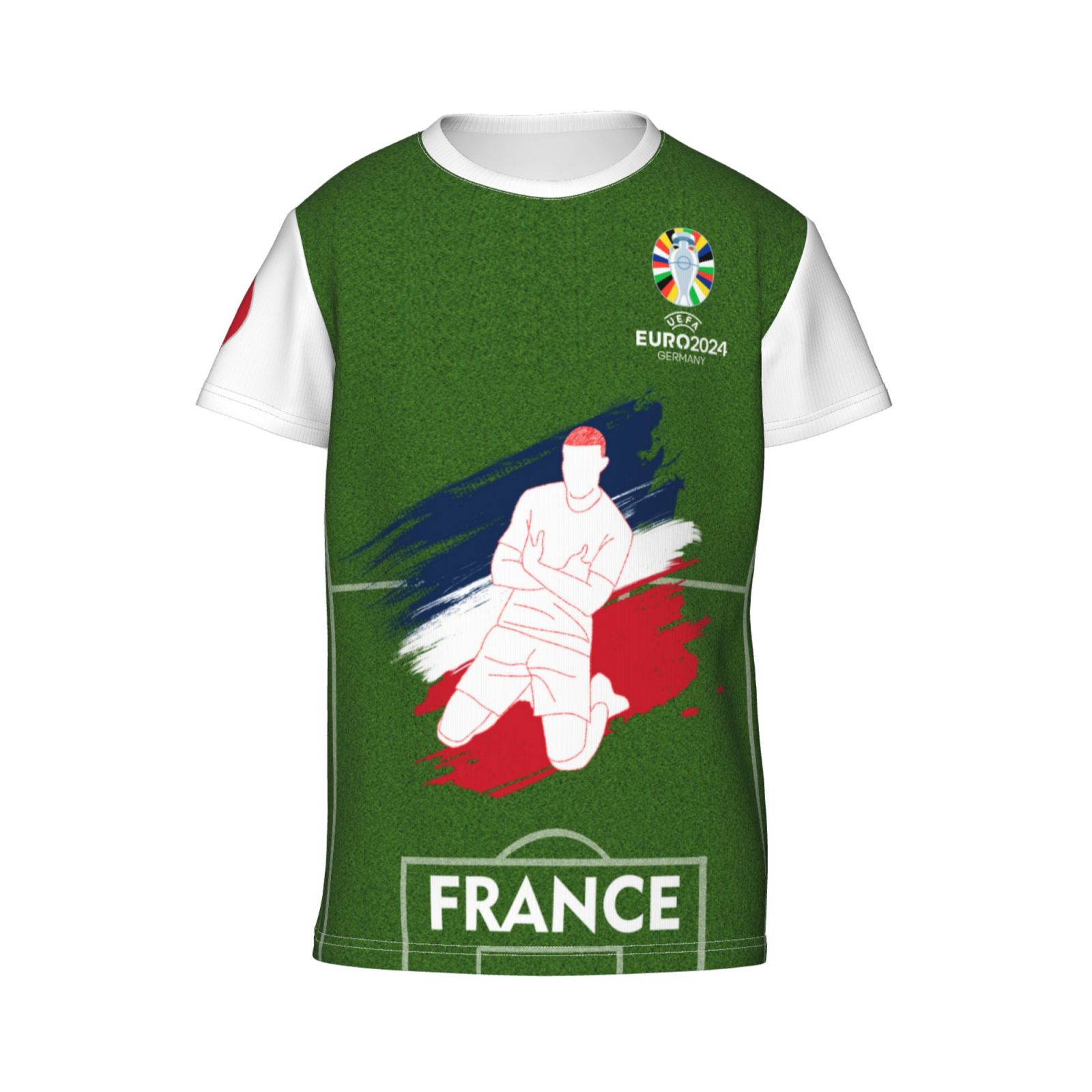Kid's France EURO 2024 Youth Short Sleeve T-Shirt YST1709 - Soccerfana