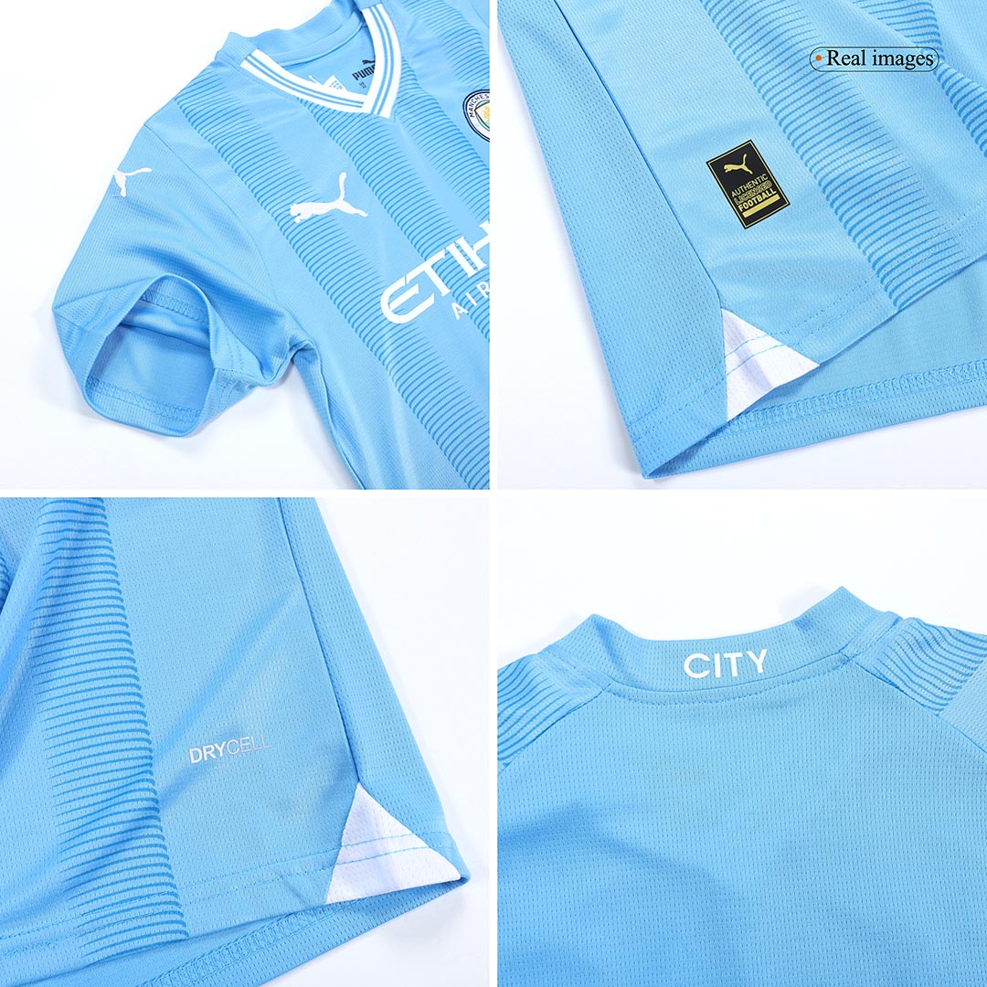 Kid's Manchester City Home Jersey+Shorts 23/24 - Soccerfana