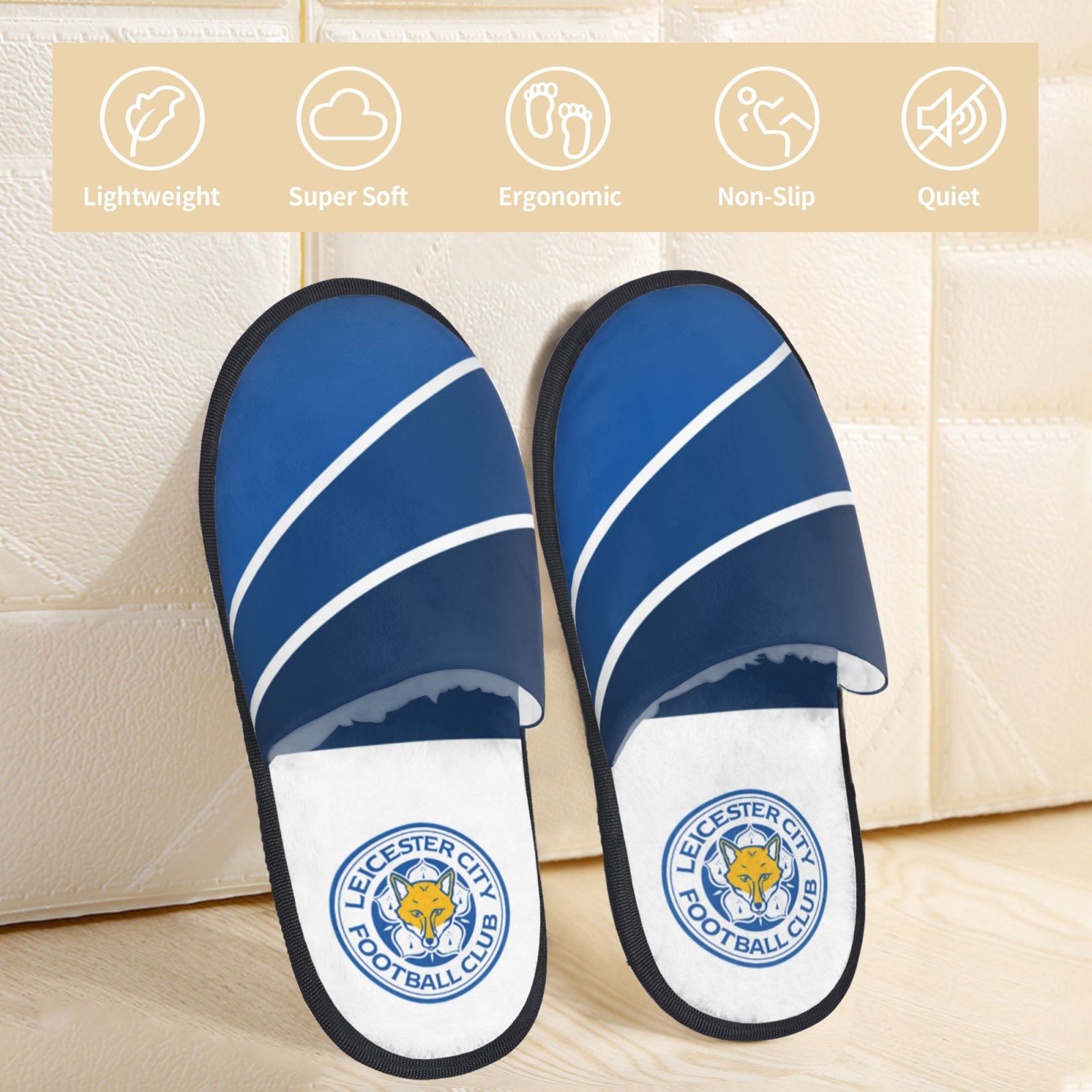 Leicester City Cotton Slippers FSP2219 - Soccerfana