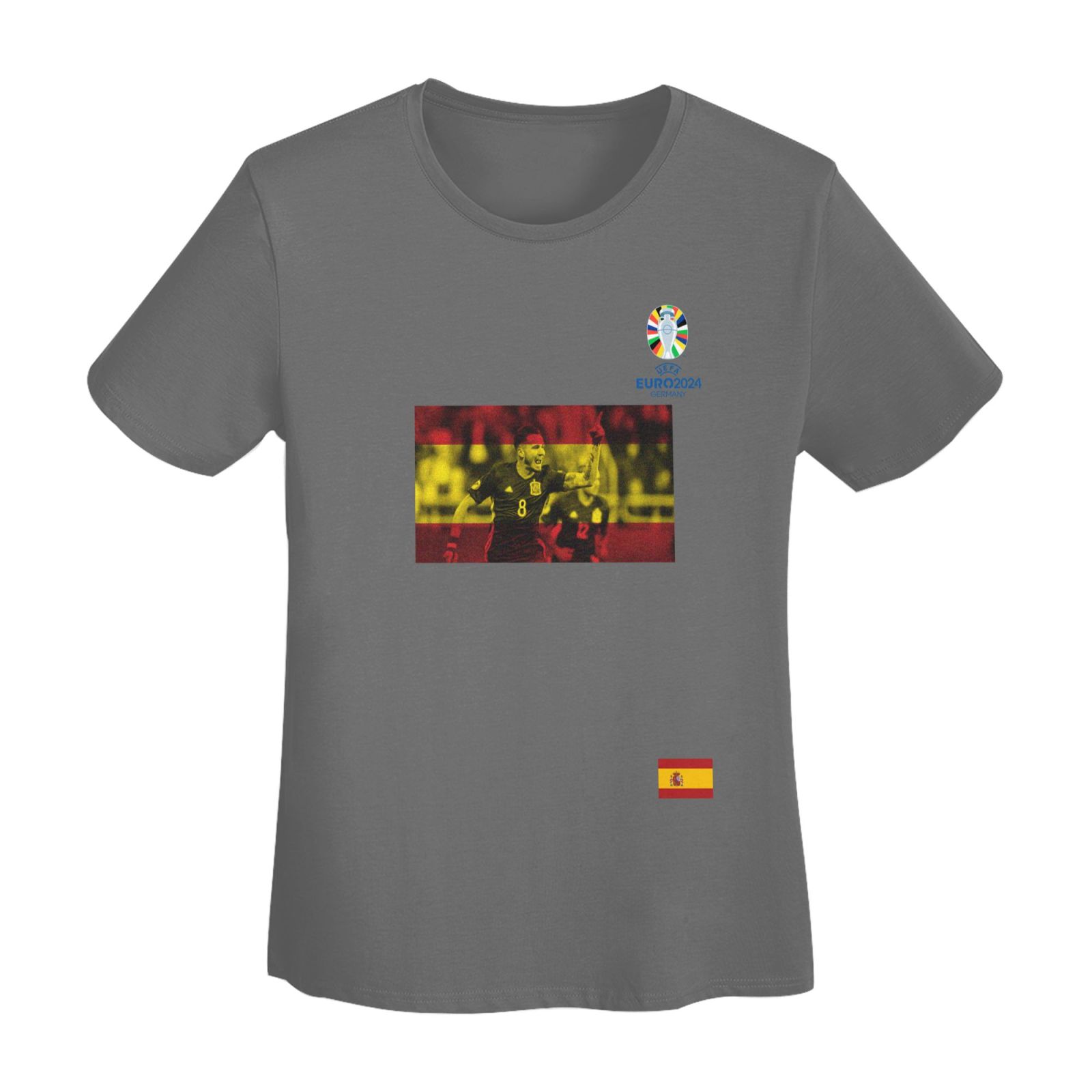 Women's Spain EURO 2024 Basic Short Sleeve T-Shirt WBT1740 - Soccerfana