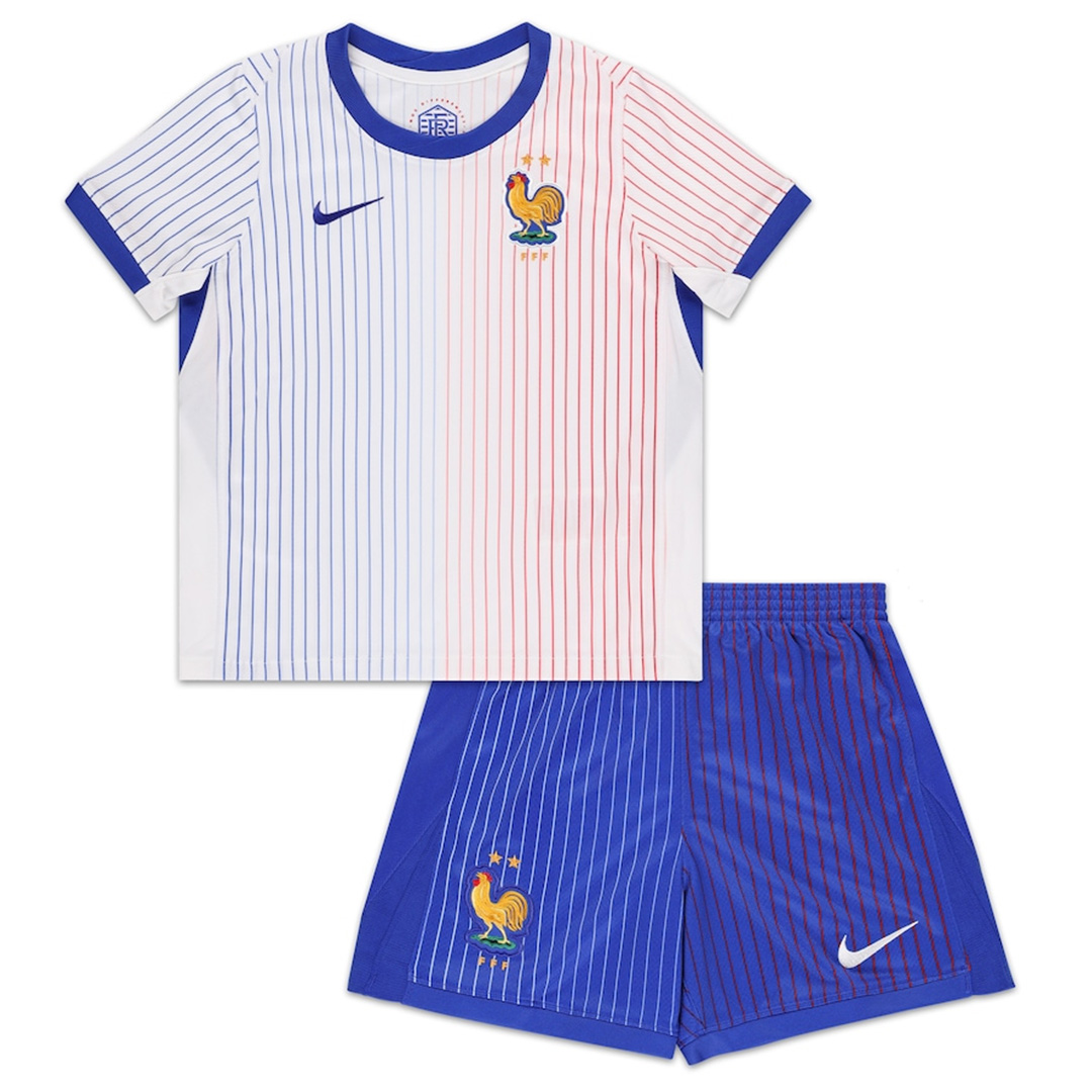 Kid's France Away Jersey+Shorts EURO 2024 - Soccerfana