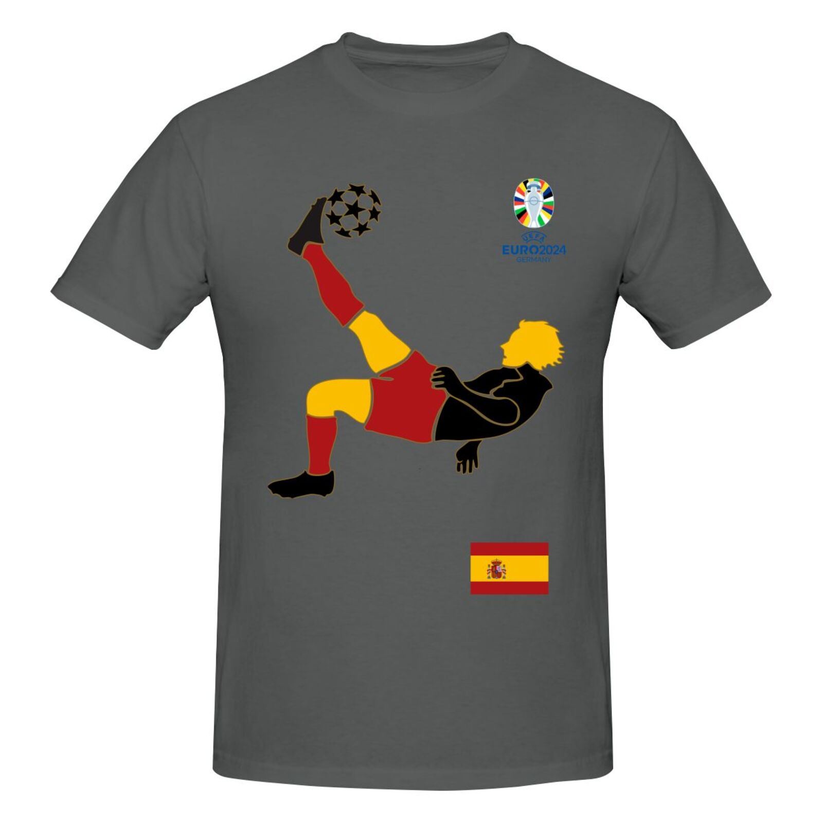 Men's Spain EURO 2024 Basic Short Sleeve T-Shirt BST1724 - Soccerfana