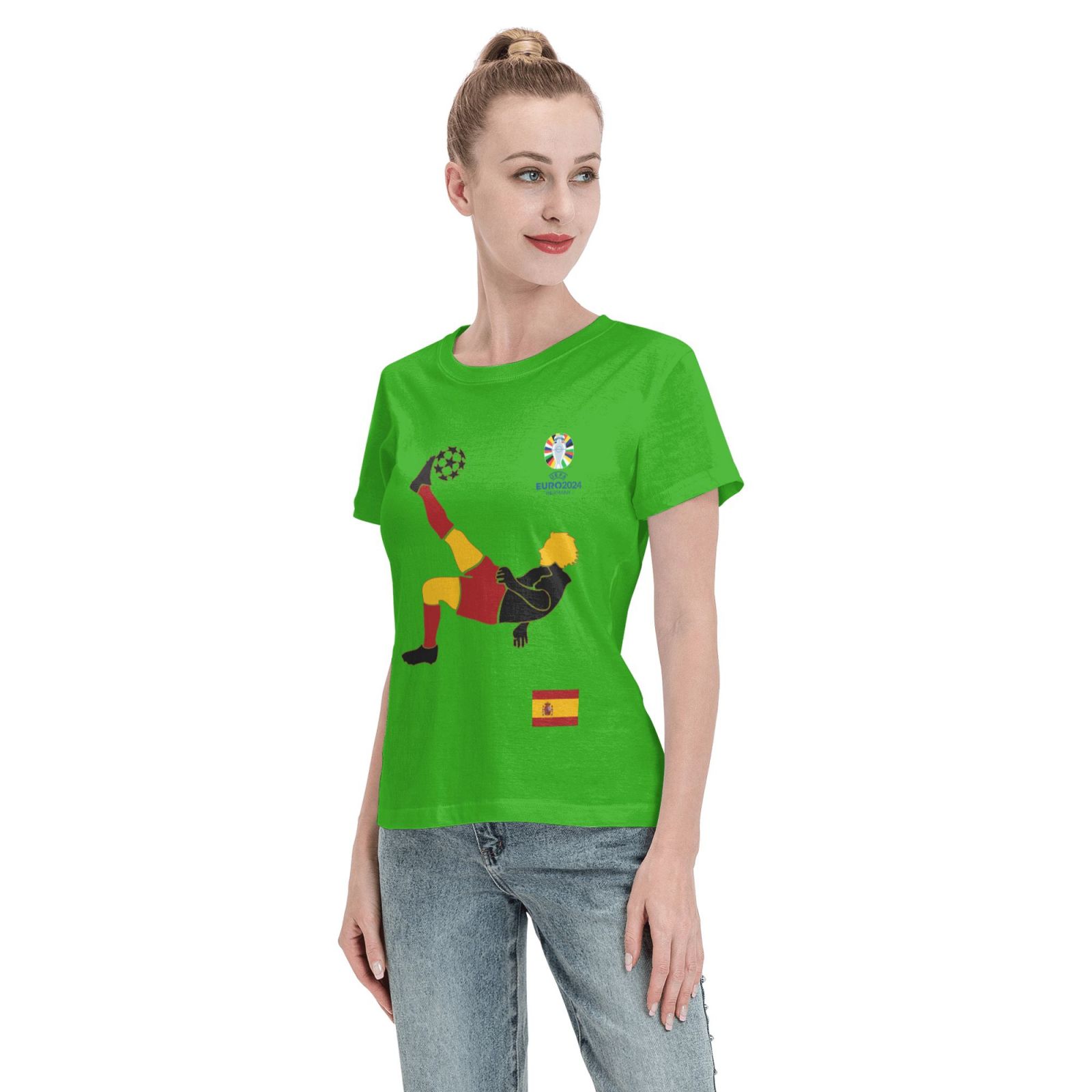 Women's Spain EURO 2024 Basic Short Sleeve T-Shirt WBT1725 - Soccerfana