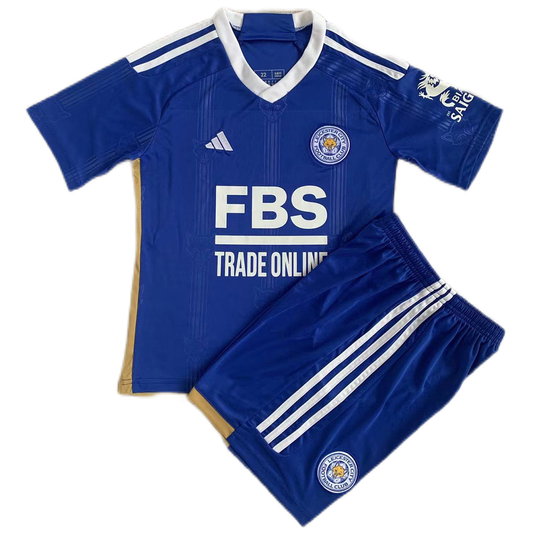 Kid's Leicester City Home Jersey+Shorts 23/24 - Soccerfana