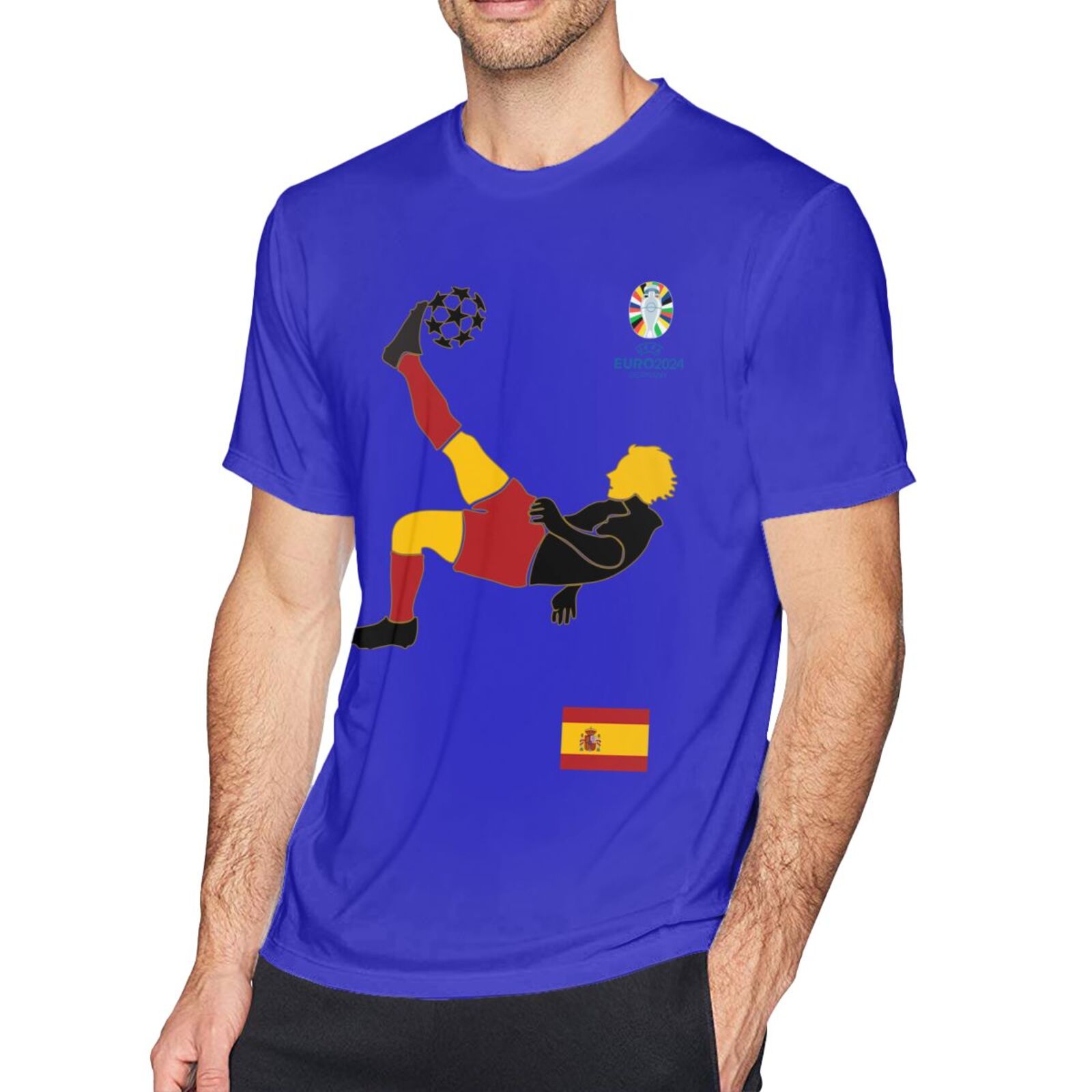 Men's Spain EURO 2024 Basic Short Sleeve T-Shirt BST1724 - Soccerfana